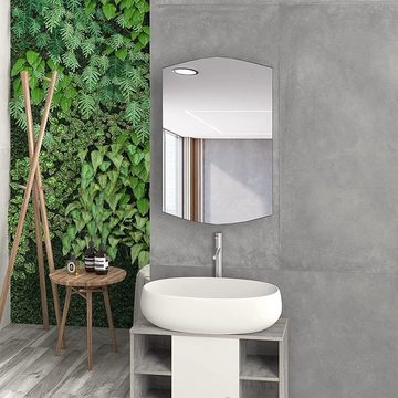 Homfa Spiegelschrank Badschrank mit Spiegeltür Hängeschrank aus Edelstahl, Badezimmerschrank