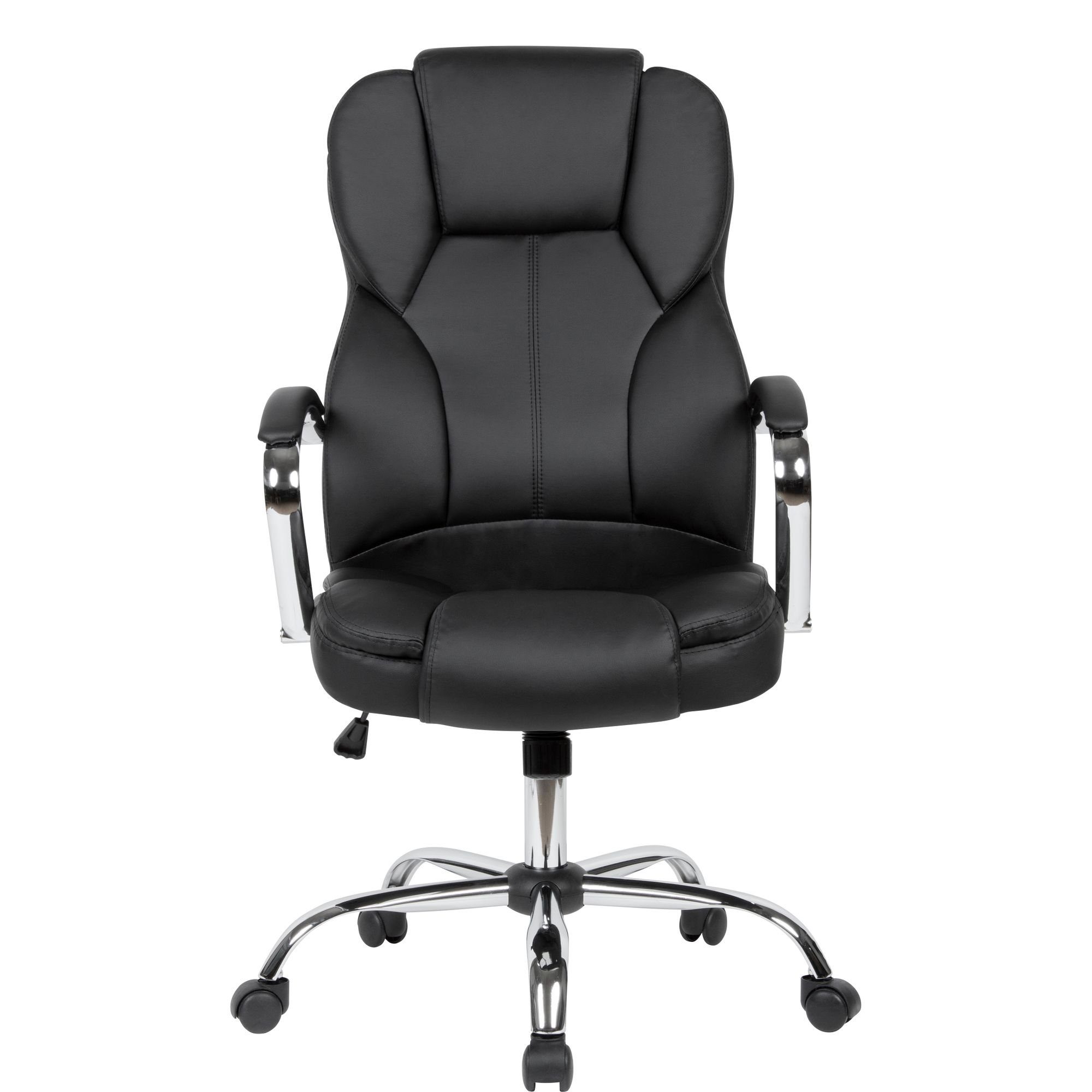 Amstyle Chefsessel SPM1.411 (Kunstleder Schwarz Drehstuhl, bis Drehbar 120 Schreibtischstuhl Bürodrehstuhl Design kg)