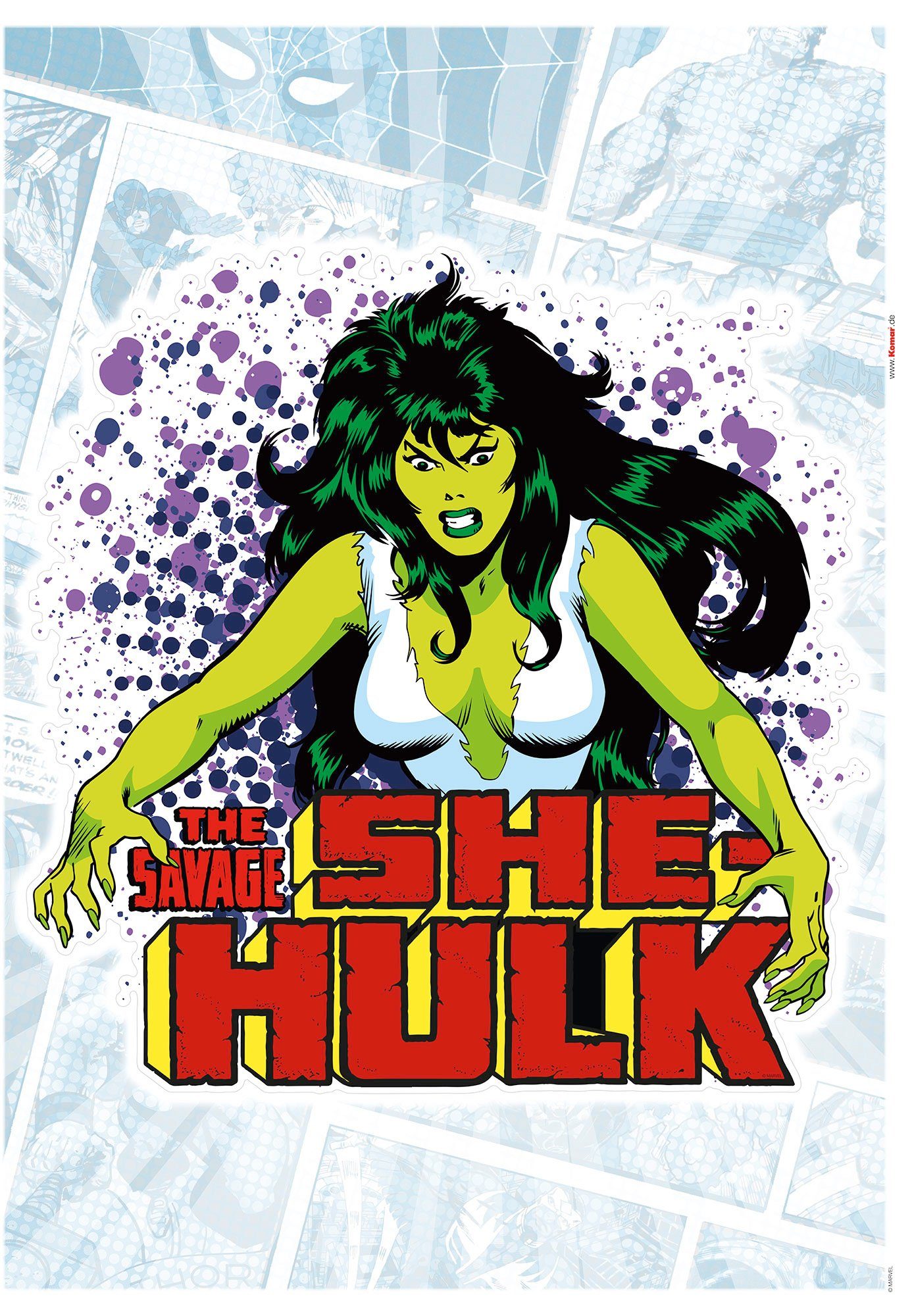 (Breite Komar She-Hulk St), Wandtattoo x selbstklebendes Höhe), (1 Wandtattoo 50x70 cm Classic Comic