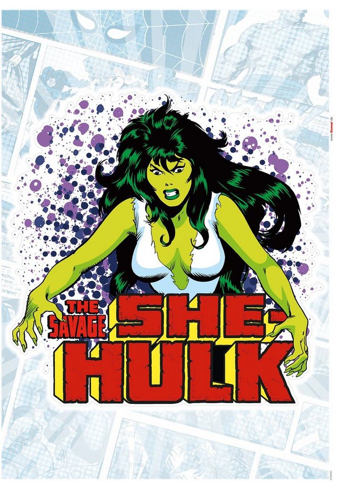 Komar Wandtattoo She-Hulk Comic Classic (1 St), 50x70 cm (Breite x Höhe), selbstklebendes  Wandtattoo