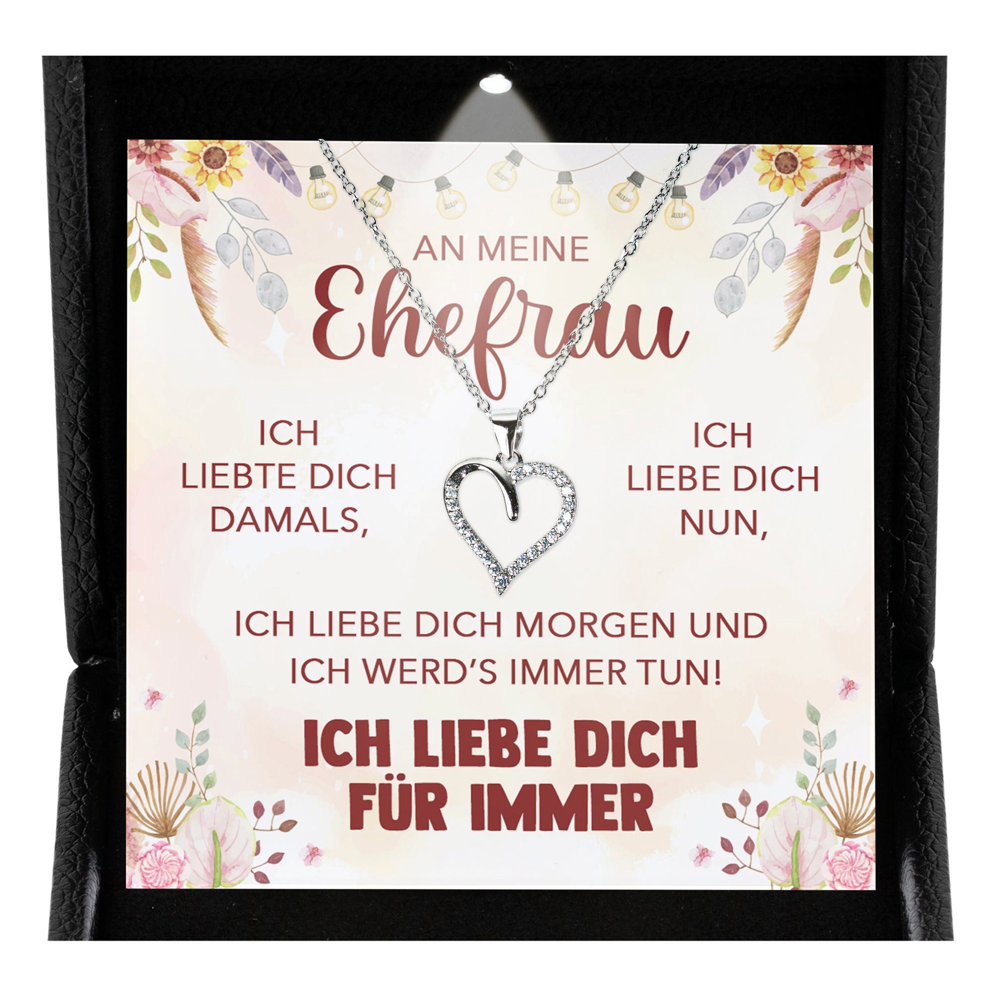 Valentinstagsgeschenk 22Feels Schmuckset Hochzeitstag Geschenk Ehefrau Ich Liebe Dich Kette Herz Frauen Damen (inkl. Geschenktasche, Karte, Poliertuch