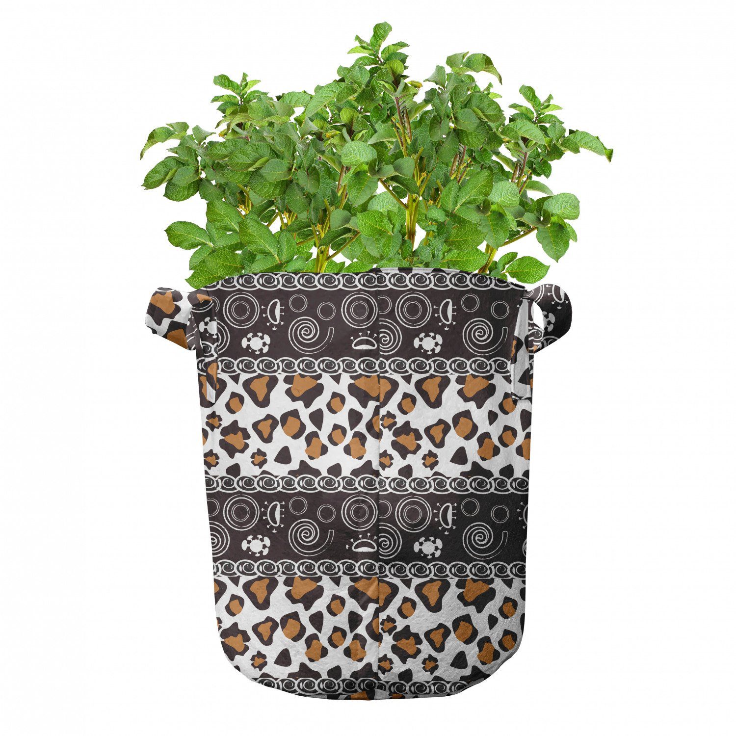 Gepard-Muster Abakuhaus Pflanzen, hochleistungsfähig Stofftöpfe mit für Pflanzkübel Griffen Sambia