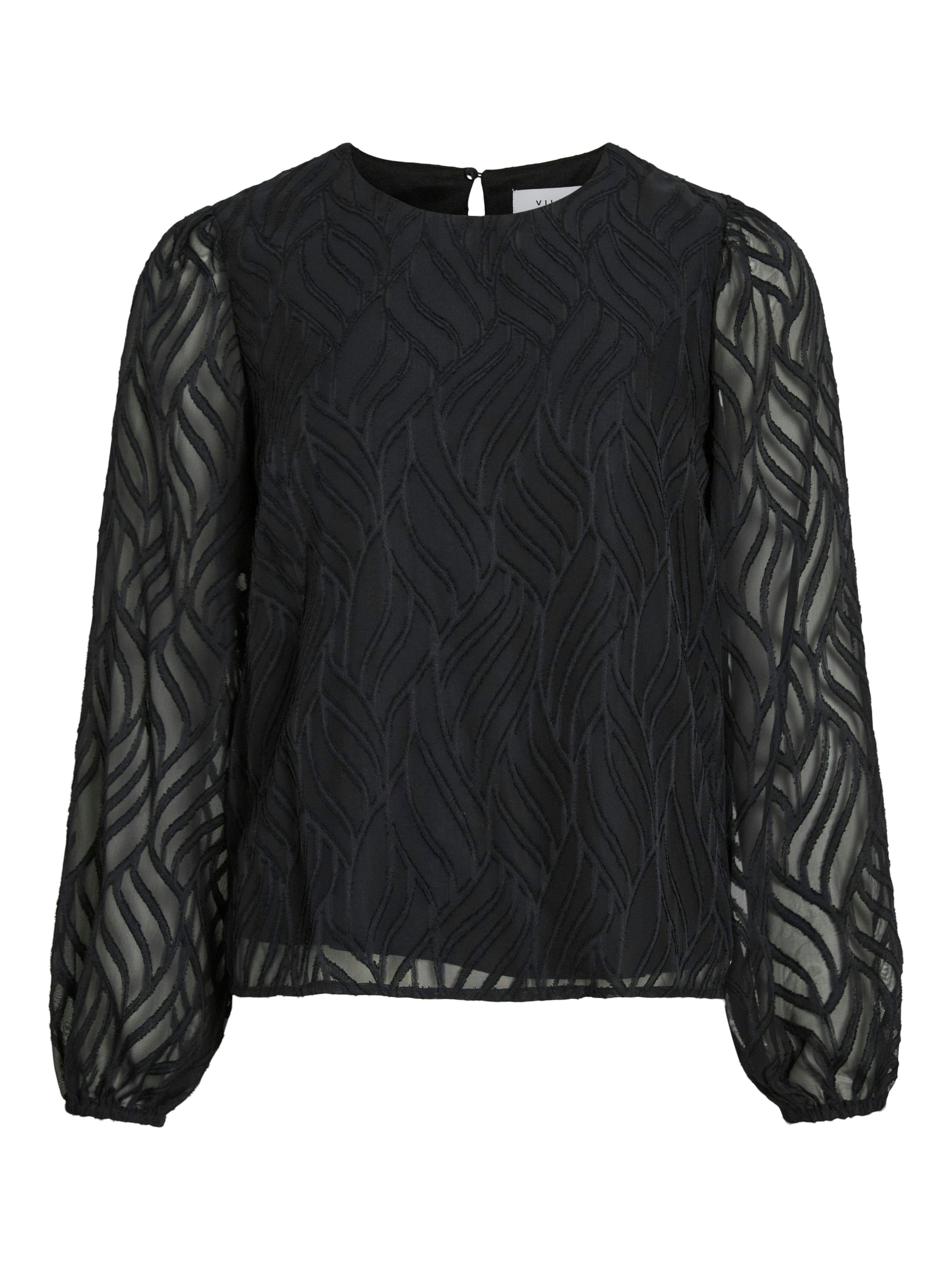 Blusenshirt VIMIKA O-NECK L/S TOP - NOOS