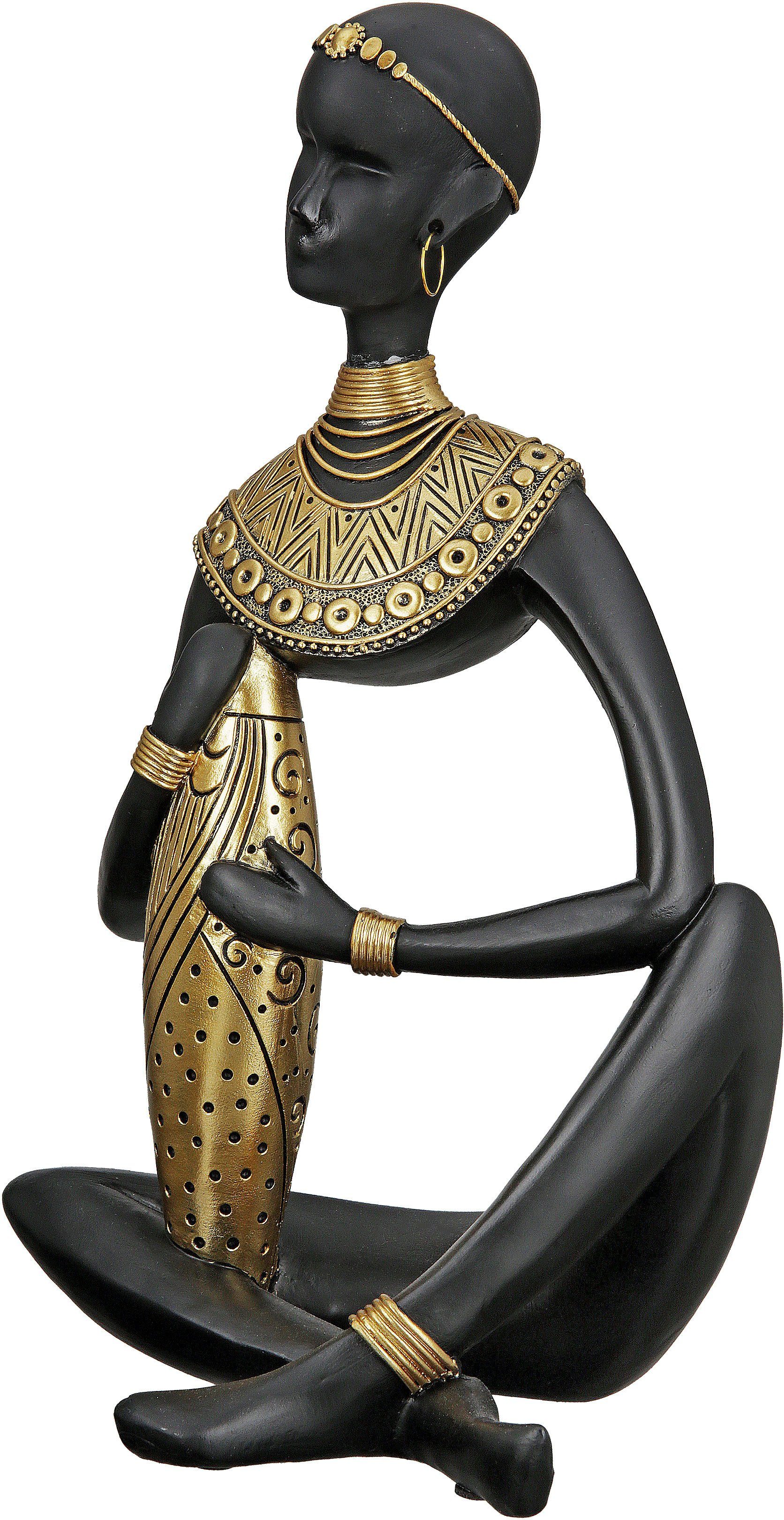 GILDE Afrikafigur Figur Amari (1 St), Maße: H. 32,5cm x B. 19cm x T. 15cm