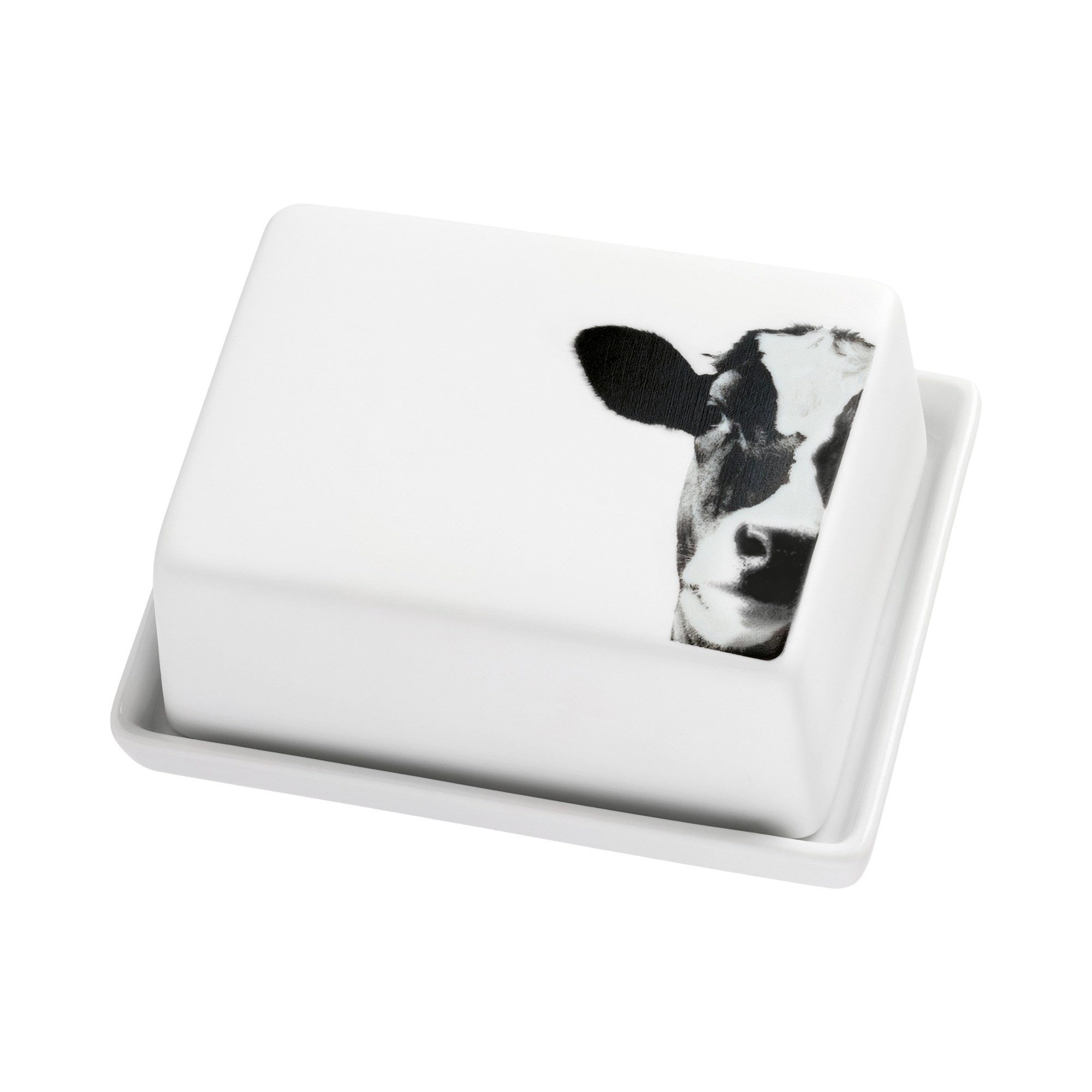 Räder Butterdose räder Poesie et Table Breakfast Butterdose Kuh Porzellan Weiß, Porzellan