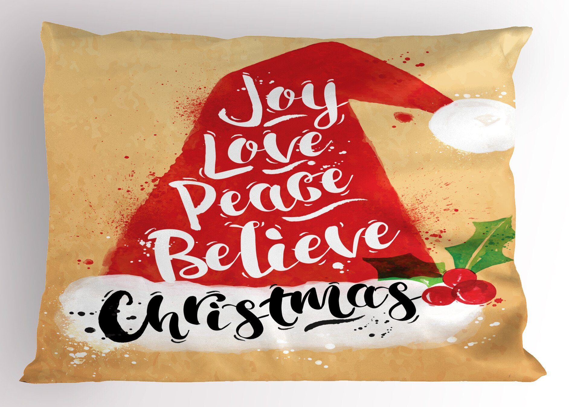 Kissenbezüge Dekorativer Love Joy Standard Size Stück), Abakuhaus King (1 Kissenbezug, Weihnachten Peace Glauben Gedruckter