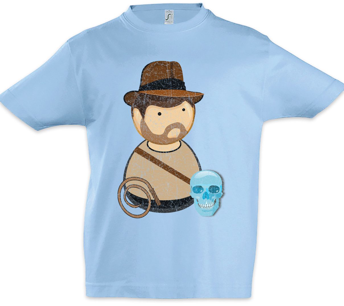 Print-Shirt Jones With Skull Kinder T-Shirt Indiana Peitsche Hut Indy Temple Whip