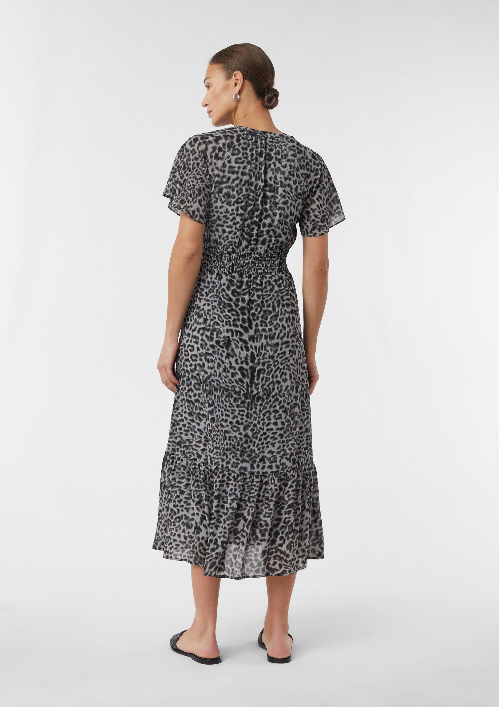 comma Maxikleid Kleid Maxikleid aus strukturiertem Chiffon