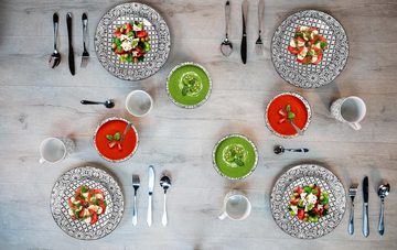 Neuetischkultur Frühstücks-Geschirrset Geschirr-Set, 16-teilig Porzellan (16-tlg), Porzellan, Speiseteller Kaffeetasse Dessertteller