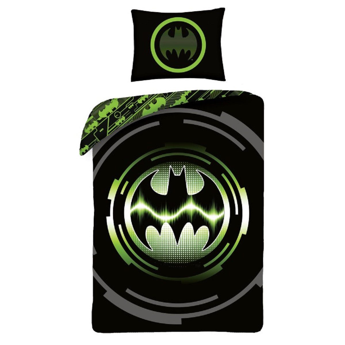 Batman Bettwäsche Set aus Baumwolle Deckenbezug 140 × 200 cm mit 70 × 90 cm Kissenbezug, Baumwolle, 2 teilig