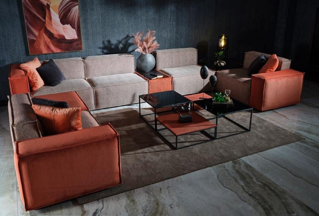 form Ecksofa 9 Couch Orange Europa Sofa, JVmoebel Teile, in U Moderne Stoffsofa Ecksofa Großes Made Polstersofa