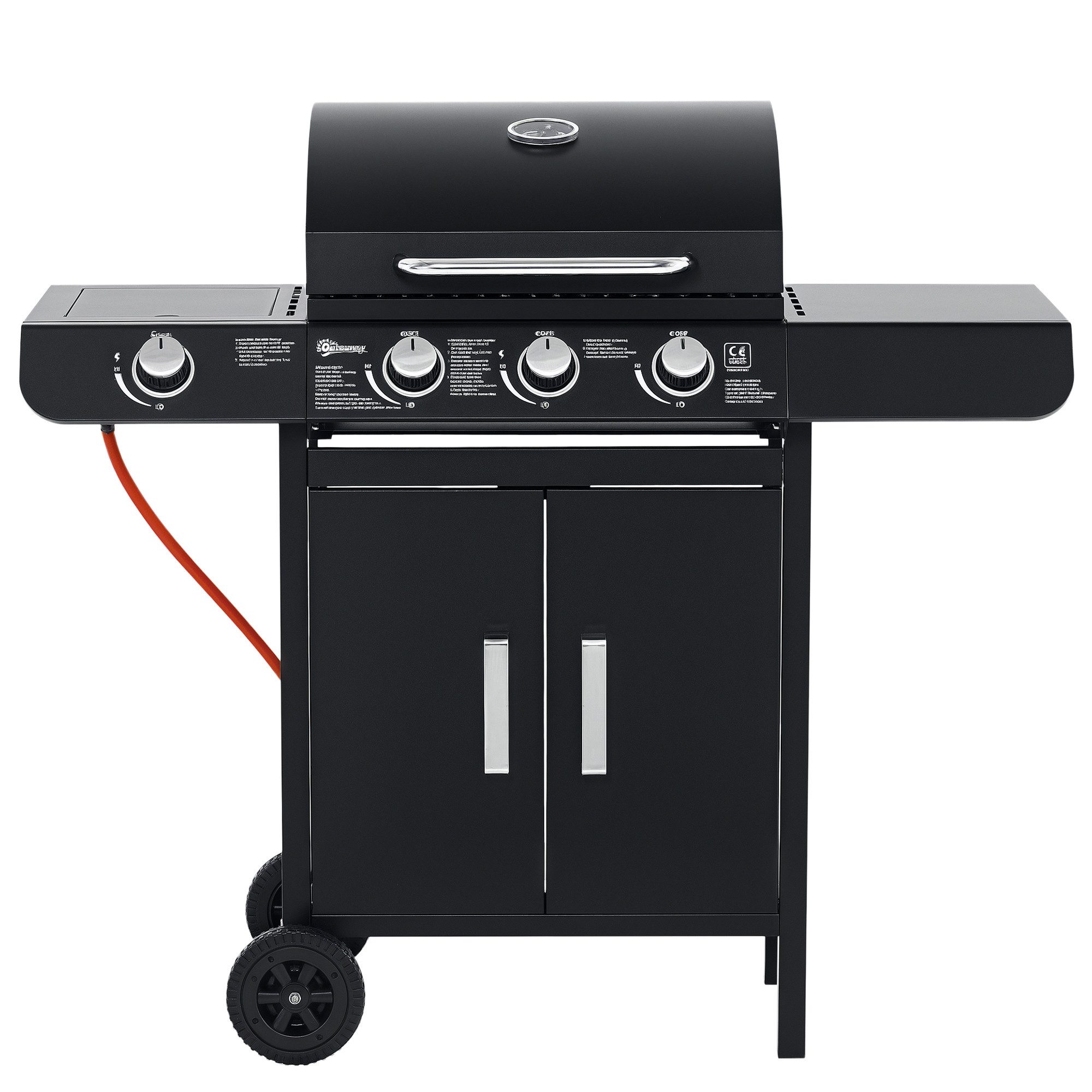 Novzep Gasgrill Gasgrill mit 3 Hauptbrennern + 1 Seitenbrenner, Ablage, rostfreier, 110 x 50 x 100 cm