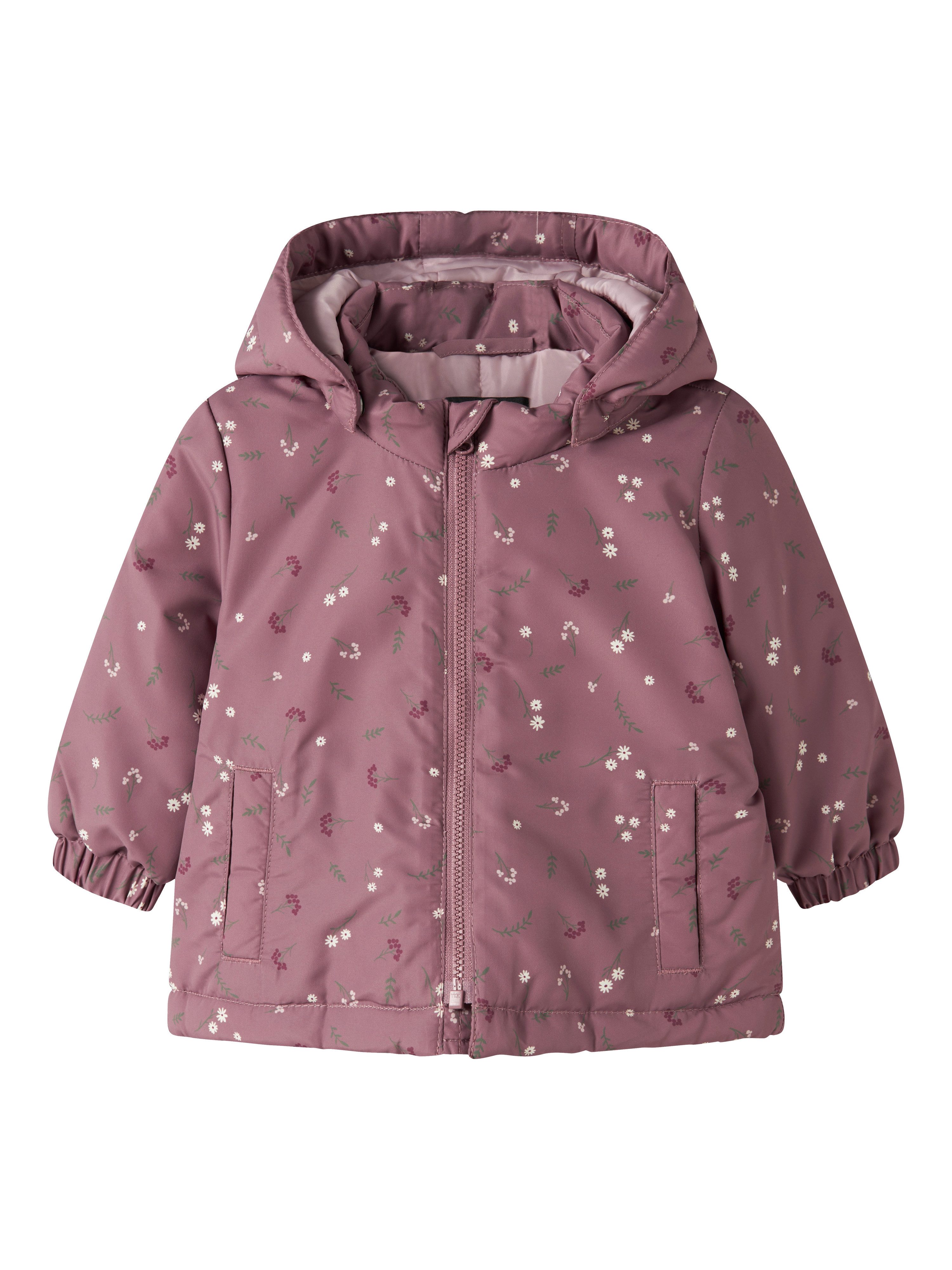 Name It Allwetterjacke NBFMAXI JACKET PA AOP1 Kunstfaser, mit abnehmbarer Kapuze