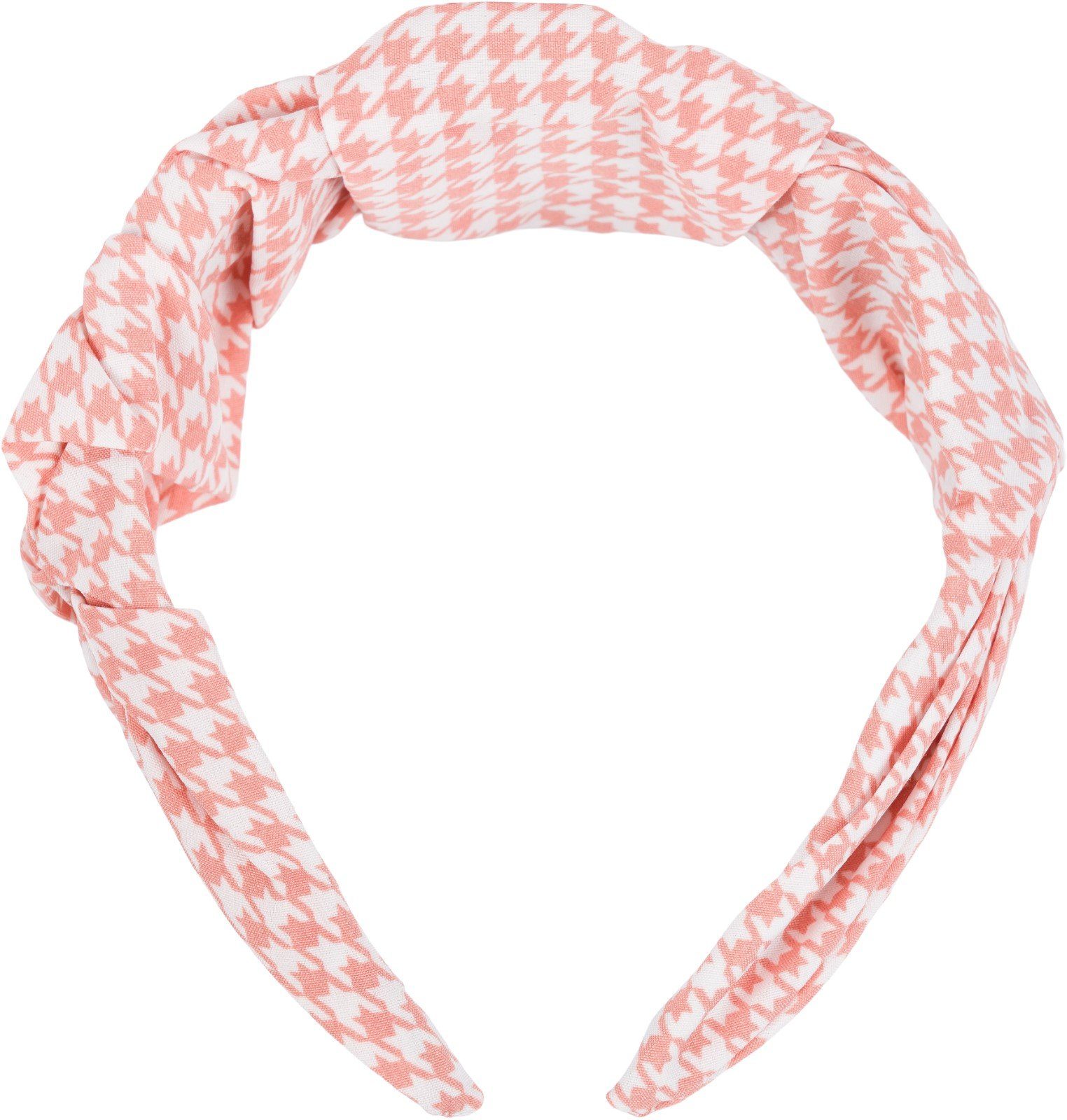 styleBREAKER Haarband, 1-tlg., Haarreif mit Hahnentritt Muster Apricot-Weiß
