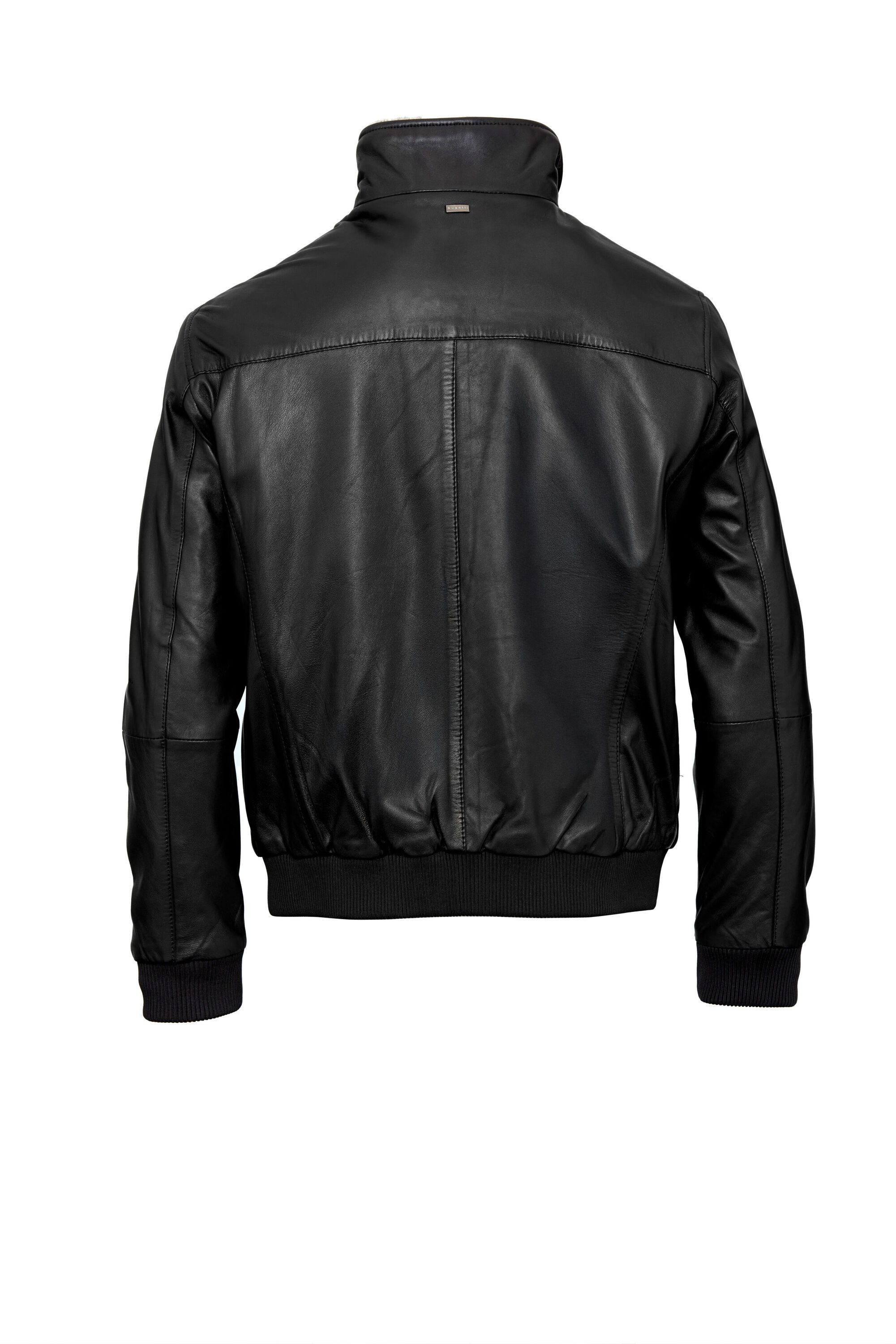 bugatti Lederjacke BUARTURO (1-St) Stehkragen mit weichem Felleinsatz günstig online kaufen