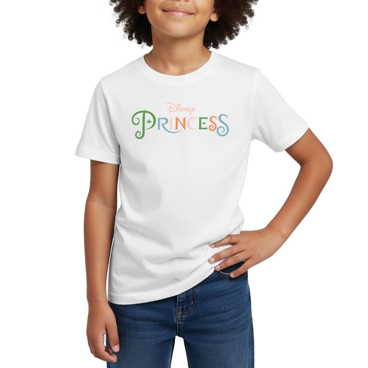 Spreadshirt T-Shirt Disney Prinzessinnen Schriftzug Kinder T-Shirt (1-tlg) Fällt klein aus. Wir empfehlen, eine Größe größer zu bestellen.