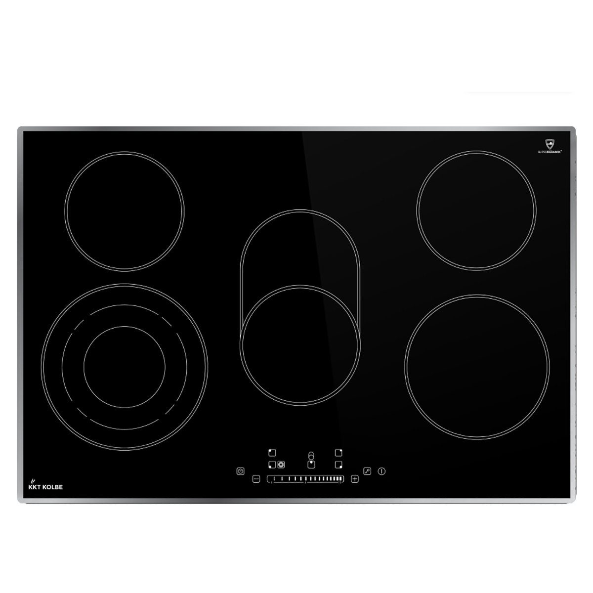 KKT KOLBE Elektro-Kochfeld KF7705ED, 77cm / Autark / 15 Stufen / 5 Zonen / Triple-Zone / Touch / Bräterzone