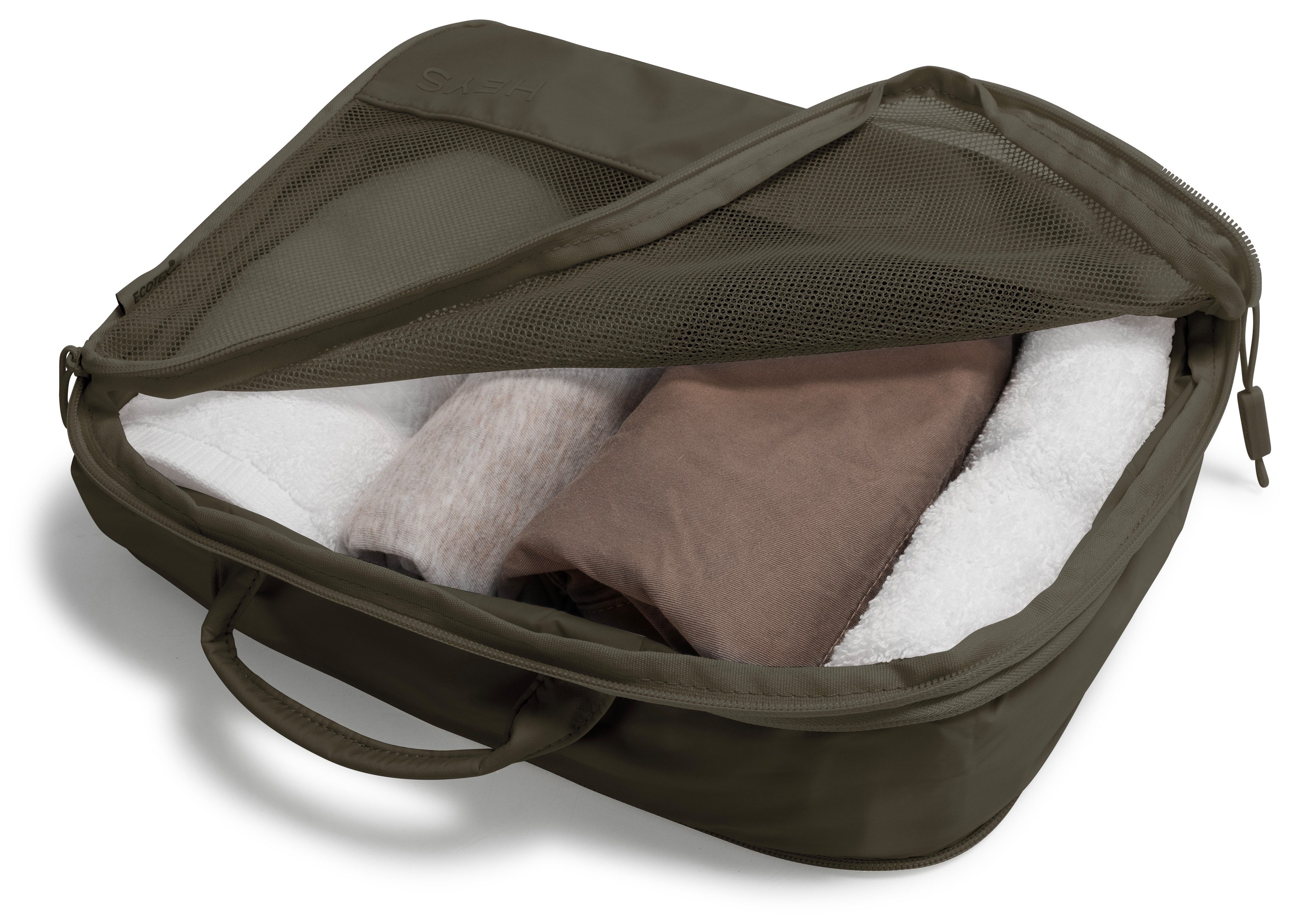 Heys Kofferorganizer Ecotex Compression Packing Cube (Set, 4-tlg), komprimierbare Packwürfel, Packtaschen, Organizer für Koffer