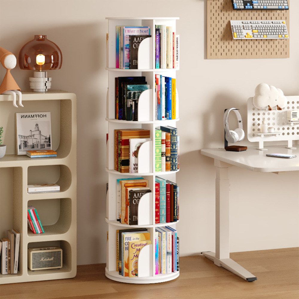 NUODWELL Bücherregal Drehbare Bücherregal, 2/3/4/5 Etagen Stehregale Lagerr günstig online kaufen