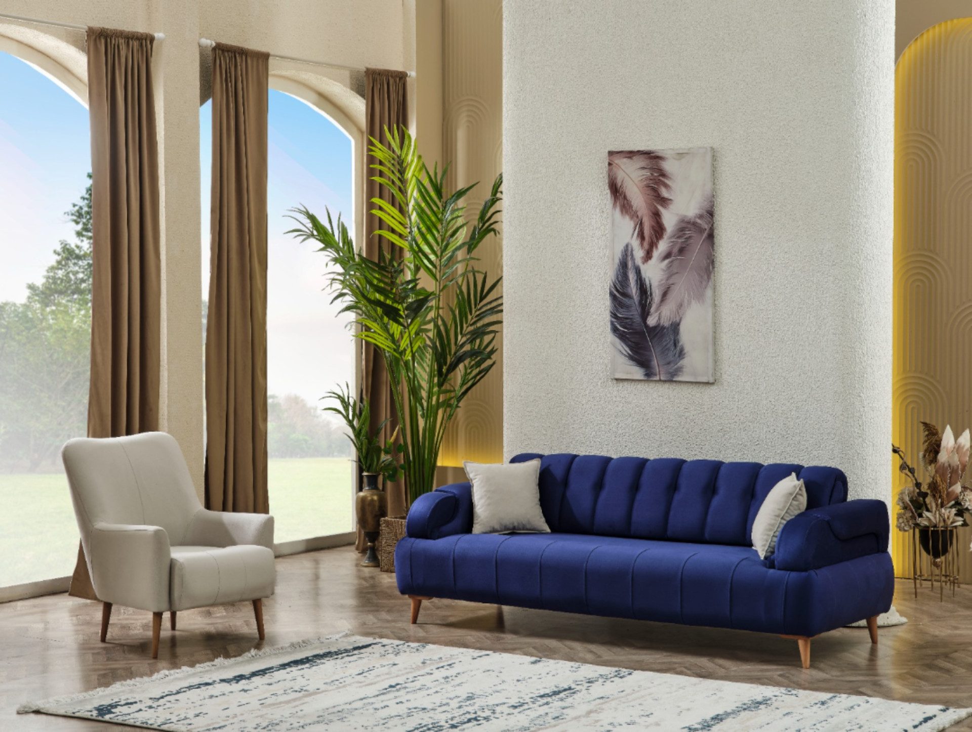 Nobelaa Sofa Sitzgruppe/Sofa Set - Wohnzimmergarnitur "Aluna" 3+3+1+1