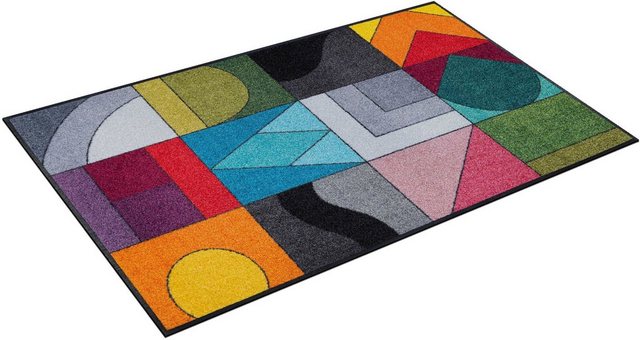 Teppich »Momix«, wash+dry by Kleen-Tex, rechteckig, Höhe 7 mm, modernes Patchwork Design, rutschhemmend, In- und Outdoor geeignet, waschbar-Otto