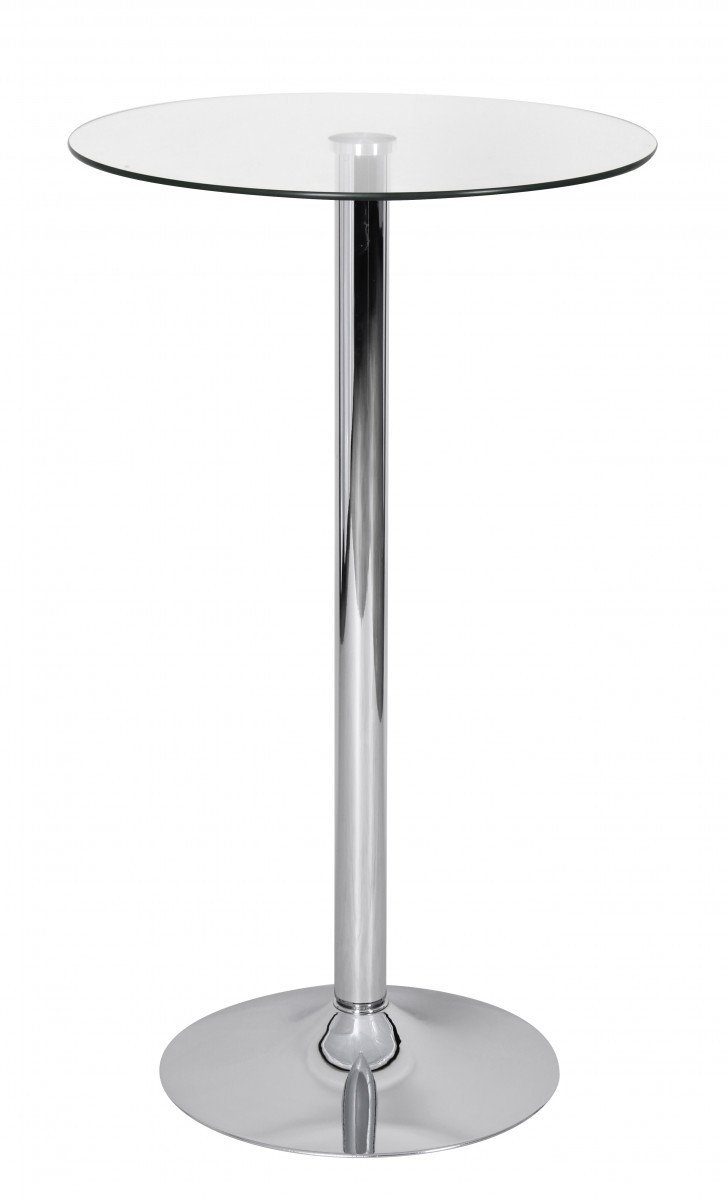 Stehtisch II ZAMORA Bistrotisch rund Bartisch Glasplatte Farbe Silber Design furnicato
