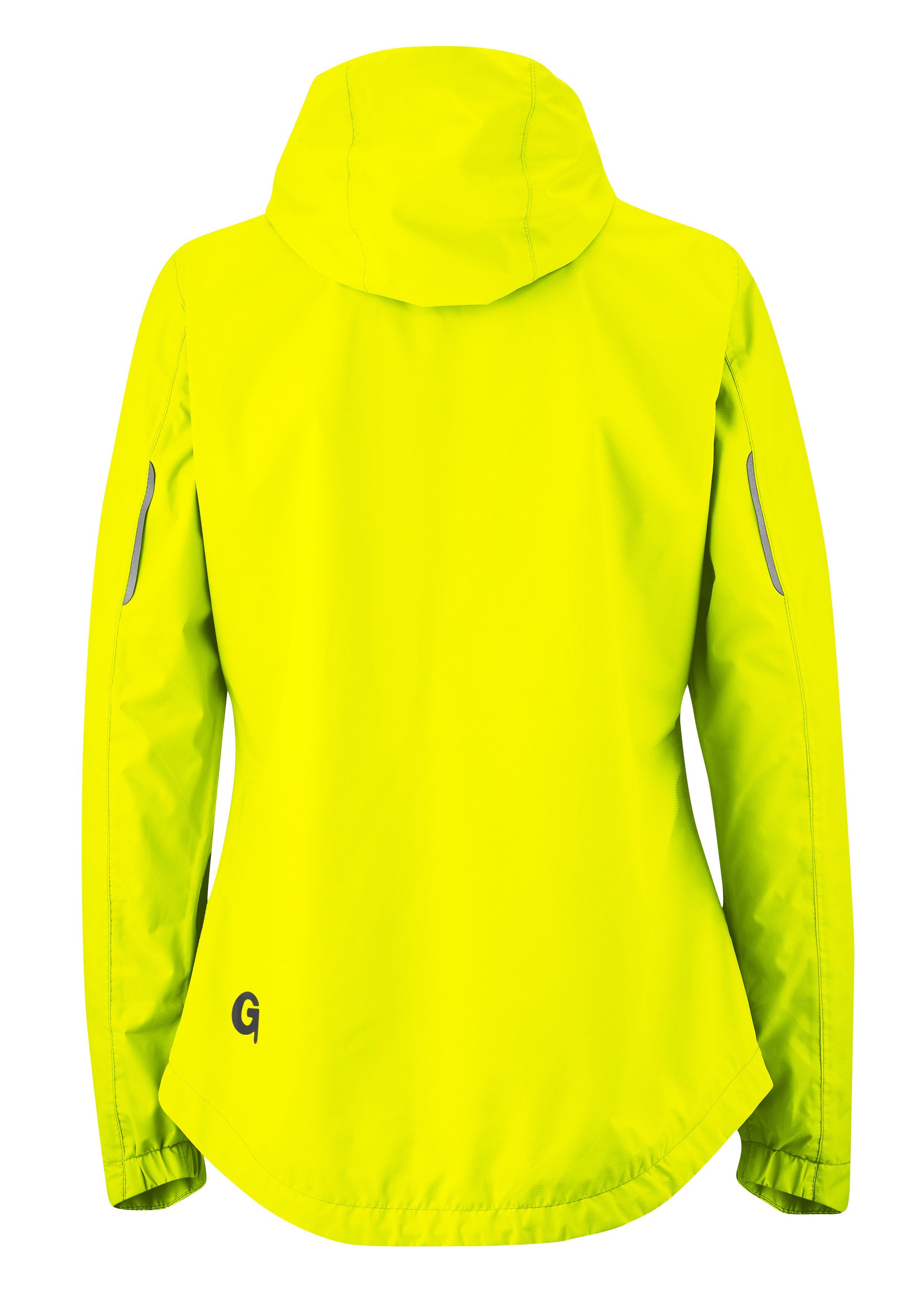 mit Gonso neongelb Light wind- wasserdicht, Sura und Radjacke Damen Kapuze Fahrradjacke Regenjacke