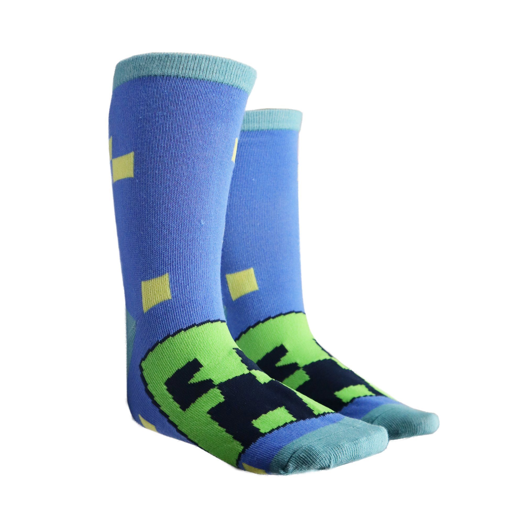 Socken Zombie Langsocken (6-Paar) Minecraft Gr. Minecraft 38 Kinder lange 6er Pack Jungen Creeper 27 bis