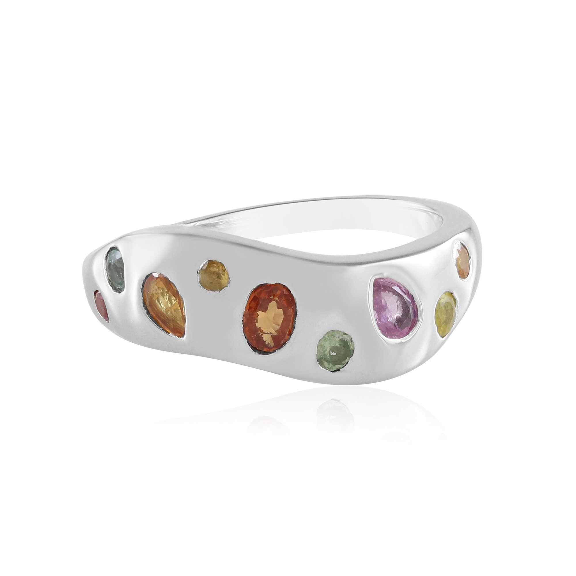 Cavill Silberring Rosa Saphir Silber Ring, 0,847 ct (1-tlg)