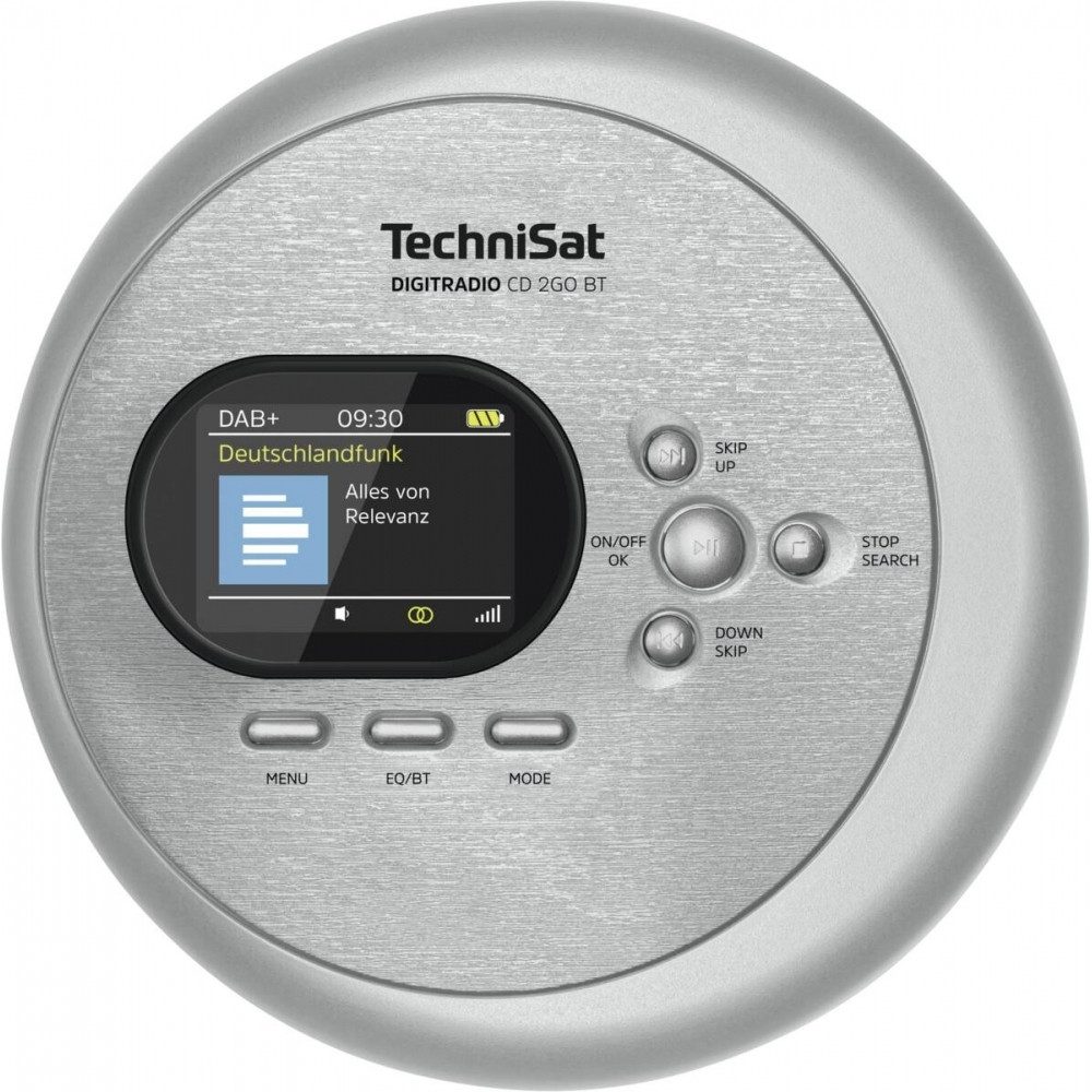 TechniSat Technisat DIGITRADIO CD 2GO DAB+BT Silber Audiozubehör. Internet-Radio (DAB+ und UKW Radio integriert, Bluetooth 5.0 für Audiostreaming)