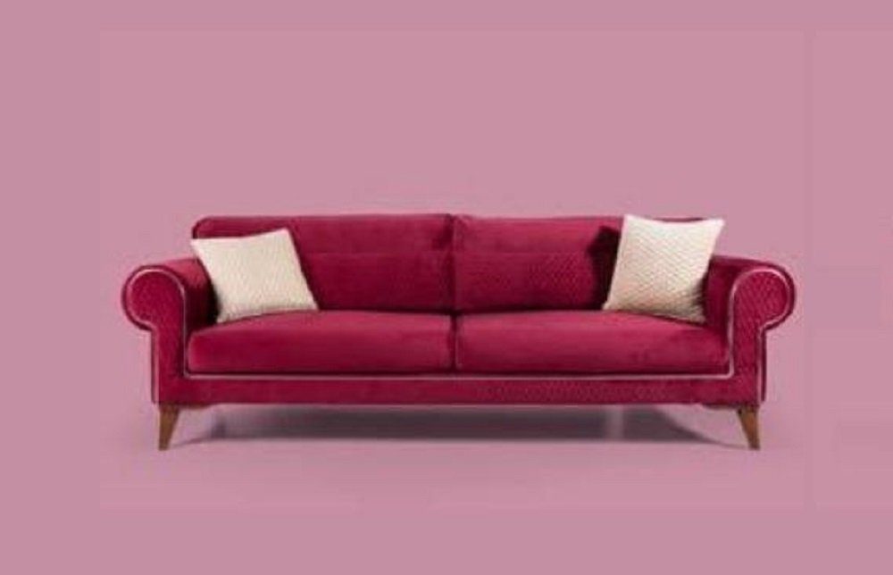 3 3-Sitzer Rose Couch Sofa Wohnzimmer Stoff JVmoebel Luxus Dreisitzer Neu Sitzer