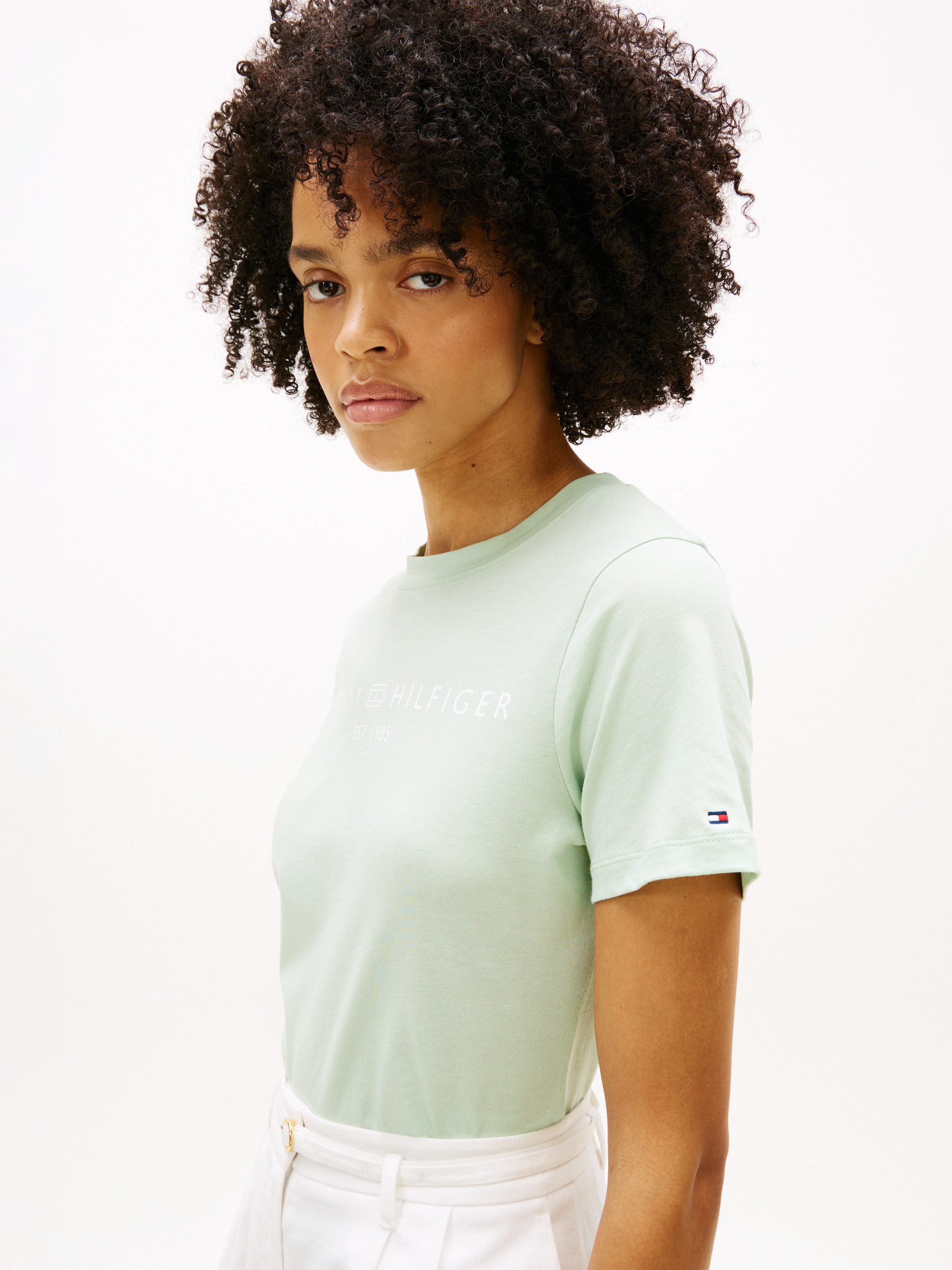 Tommy Hilfiger Kurzarmshirt REG CORP LOGO C-NK SS Baumwolle günstig online kaufen