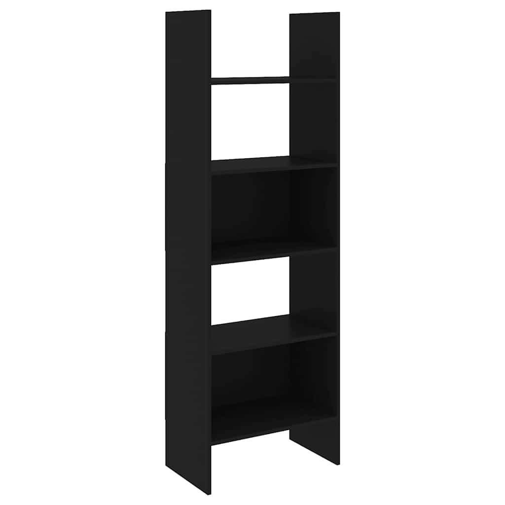 furnicato Bücherregal Moderner Bücherschrank 60 x 35 x 180 cm in Schwarz aus Holzwerkstoff, 1-tlg., Stabiles Regal mit fünf Fächern für Bücher und stilvolle Wohnräume