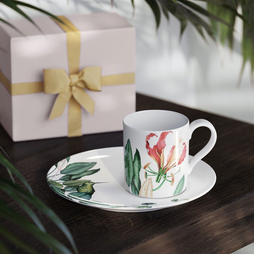 Villeroy & Boch Signature Untertasse Avarua Kaffeeuntertasse, 18,5cm, weiß/bunt, (1 St), Premium Bone Porcelain, spülmaschinenfest, Made in Germany