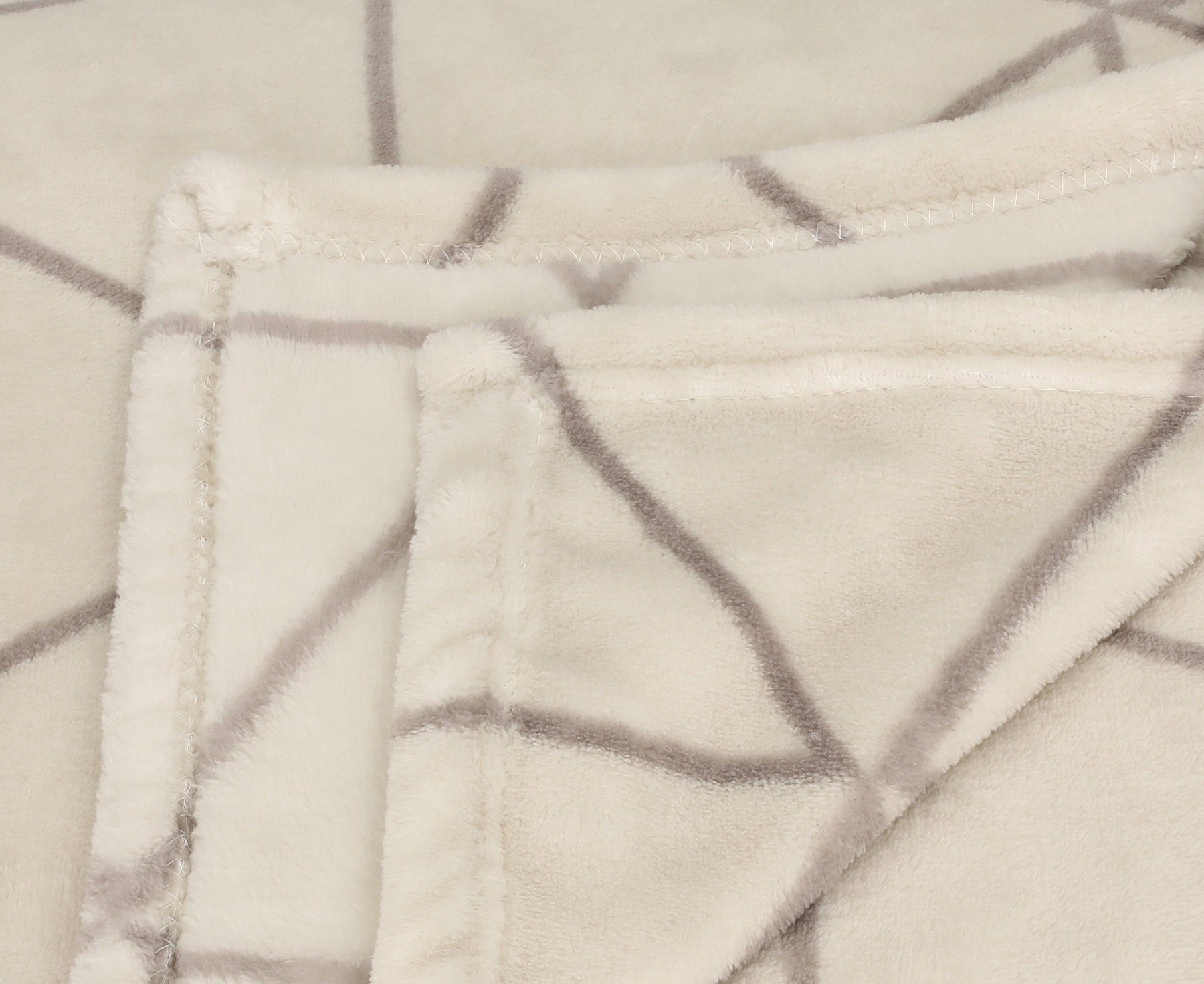 Wohndecke Kuscheldecke Tagesdecke XXL Picknickdecke Größe 150x200 cm Farbe Beige, Betz, Farbe DREI-ECK