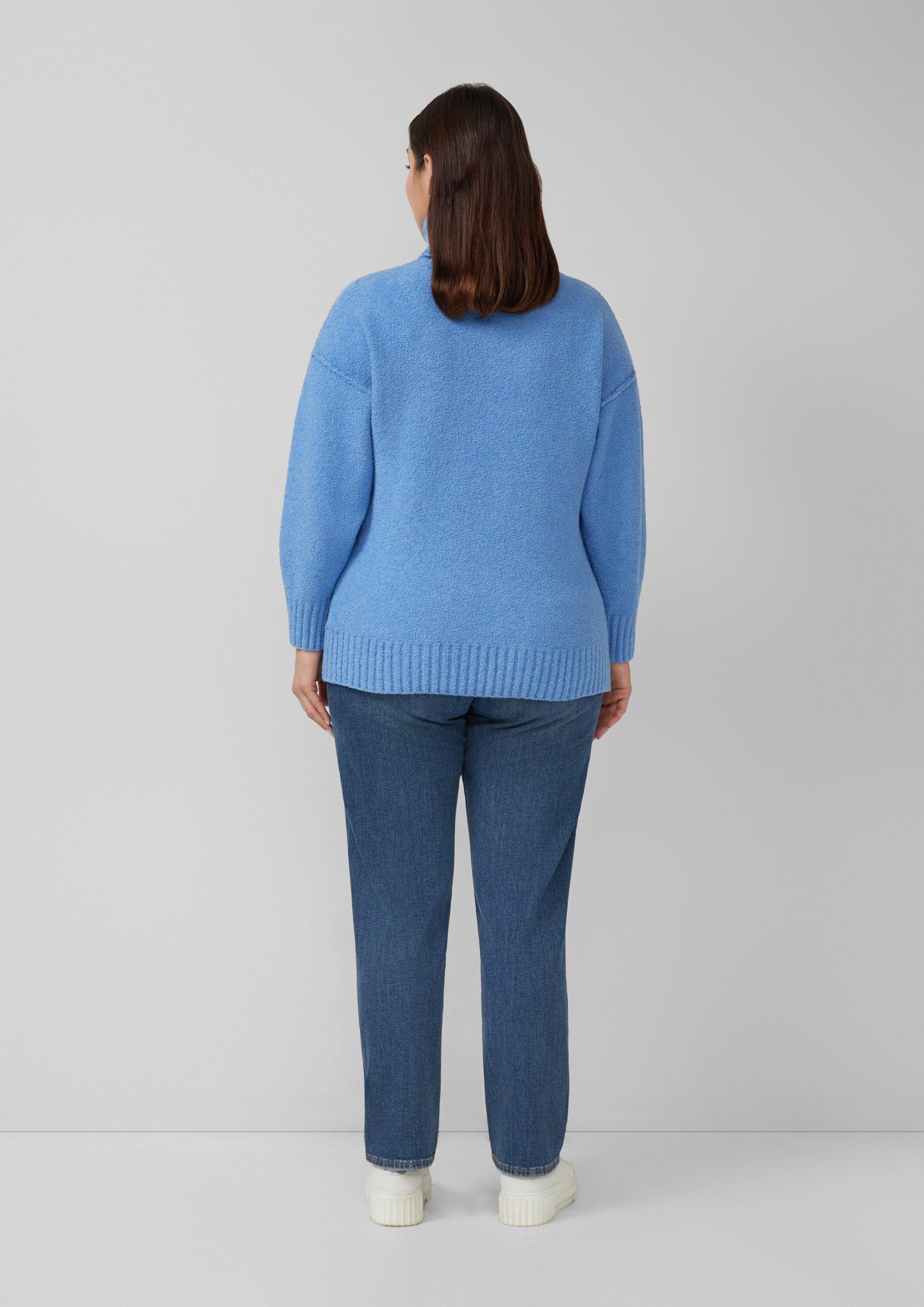 s.Oliver Longpullover Strickpullover Kuscheliger Strickpullover mit breitem Rollkragen