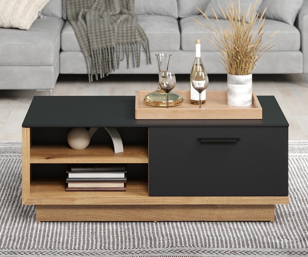 Couchtisch Couchtisch Synnax, anthrazit / Evoke Eiche