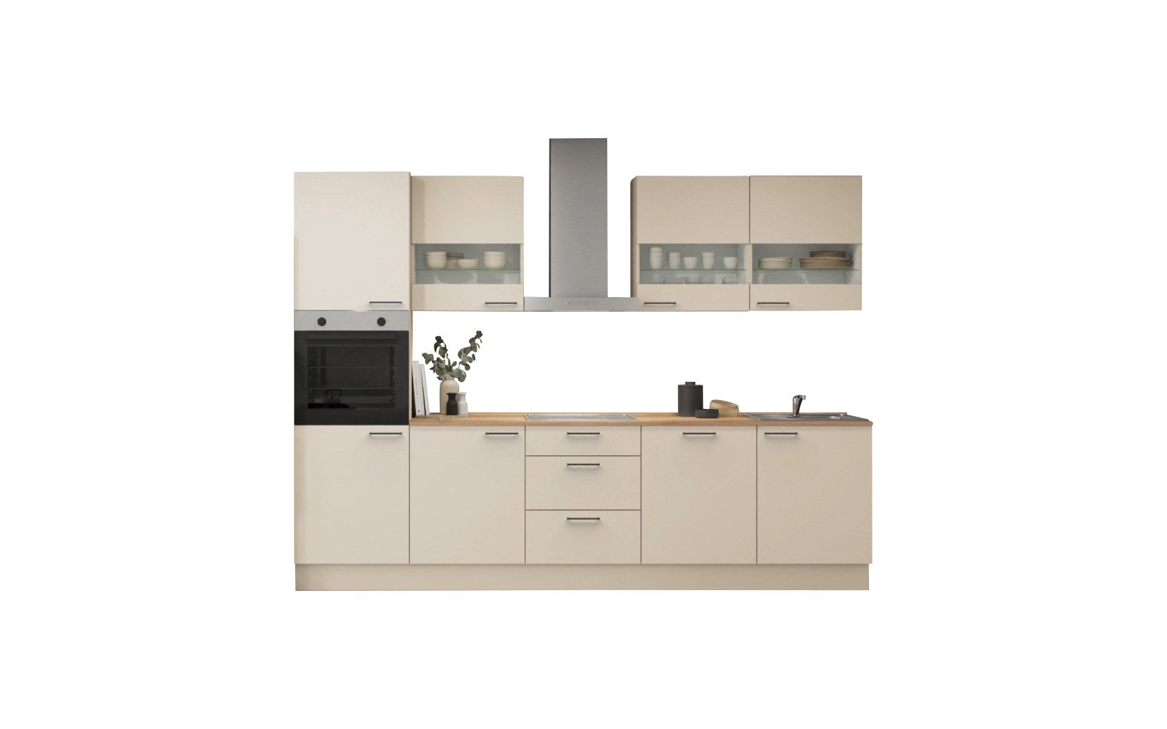 nobilia® Küchenzeile Soeder, individuell anpassbar, gratis Küchenplanung mit Profis, (Breite 300 cm), vormontiert, wahlw. mit E-Geräten, inkl. Lieferung