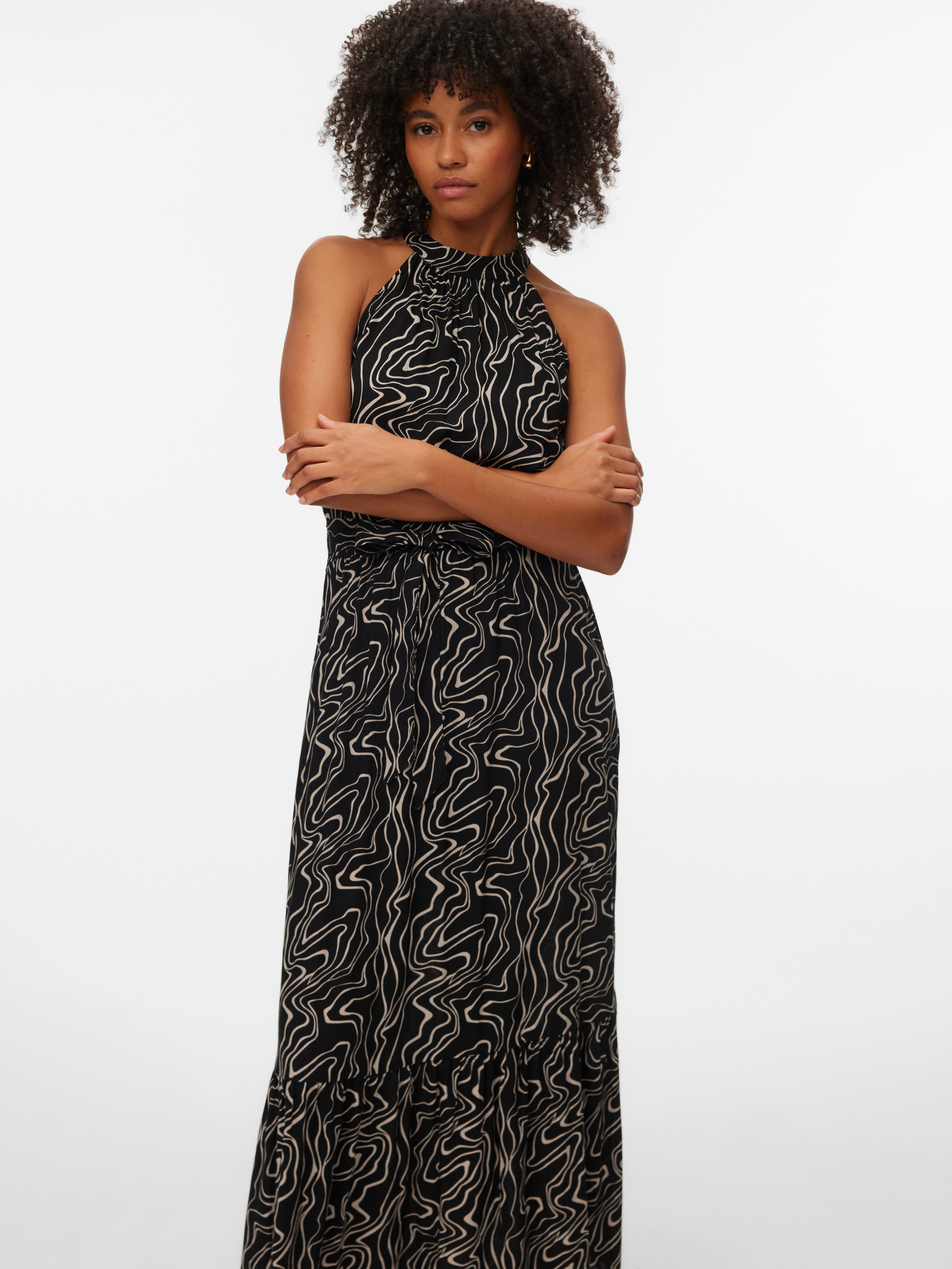 Maxikleid VMEASY JOY S/L LONG HALTERNECK DRESS WVN