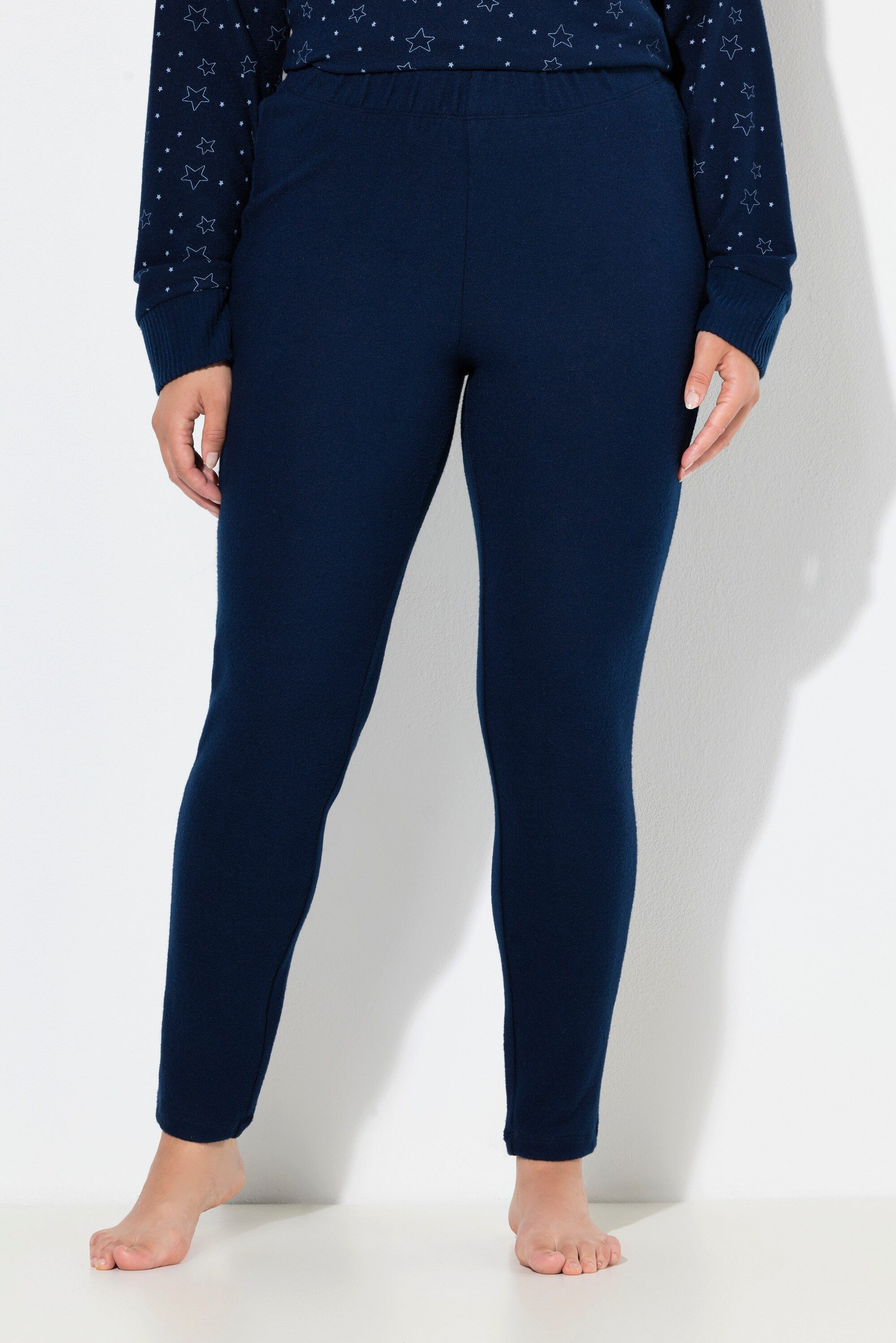 Ulla Popken Homewearhose Loungewear-Leggings Seitenstreifen Elastikbund günstig online kaufen