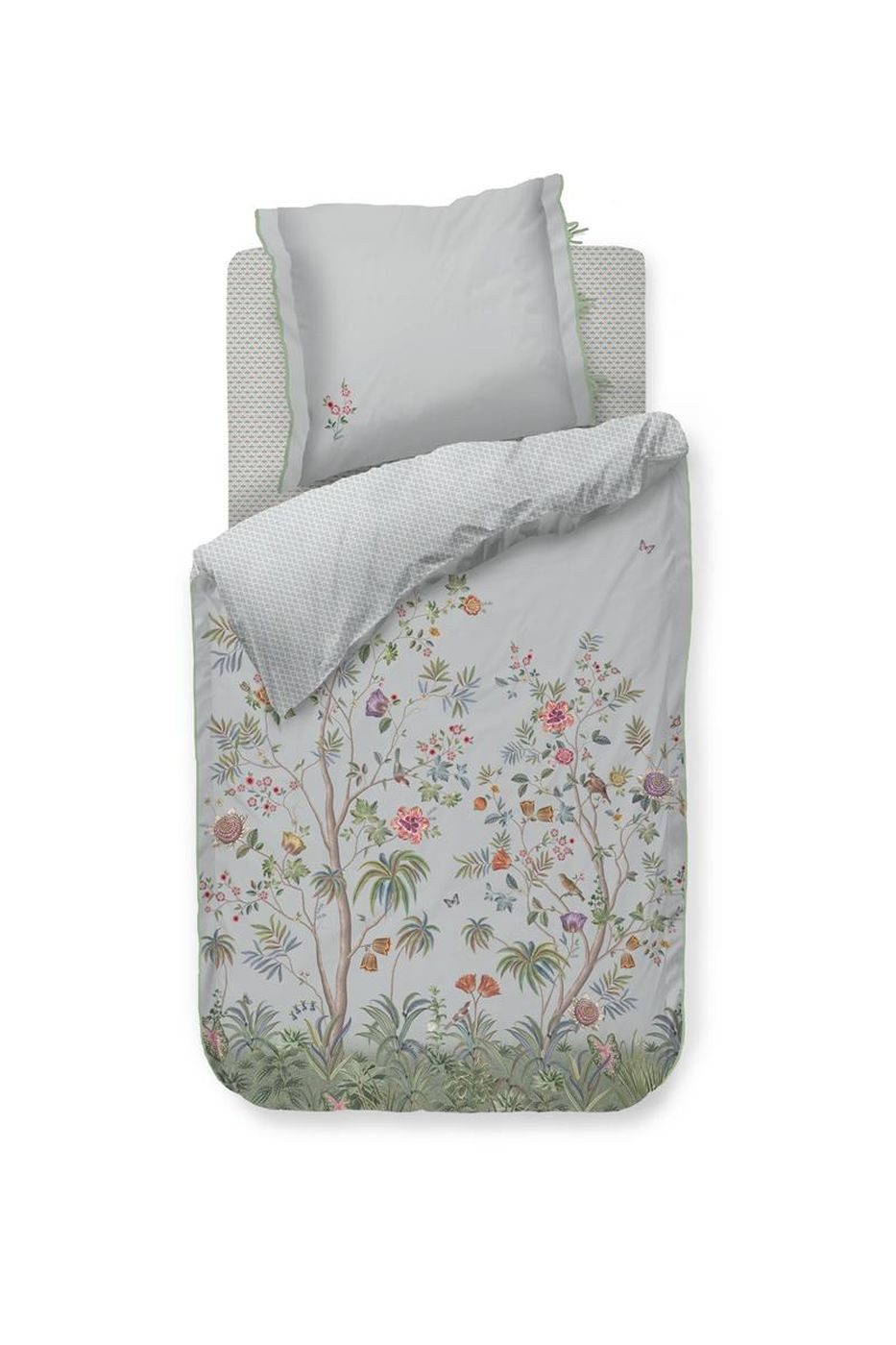PiP Studio Bettwäsche Il Paradiso_Light Blue_DE_UV_135x200 1 Bettbezug, 1 Kissenbezug 135 x, 2 teilig, Bettbezug Kopfkissenbezug Set kuschelig weich hochwertig