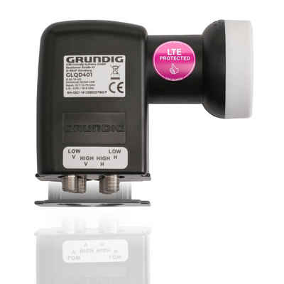 GSS Quad LNB GLQD 401 schwarz + Aufdrehhilfe Universal-Quad-LNB (4 Teilnehmer, LTE Filter - HD, 4K, 0.1dB, kälte- & hitzebeständig)