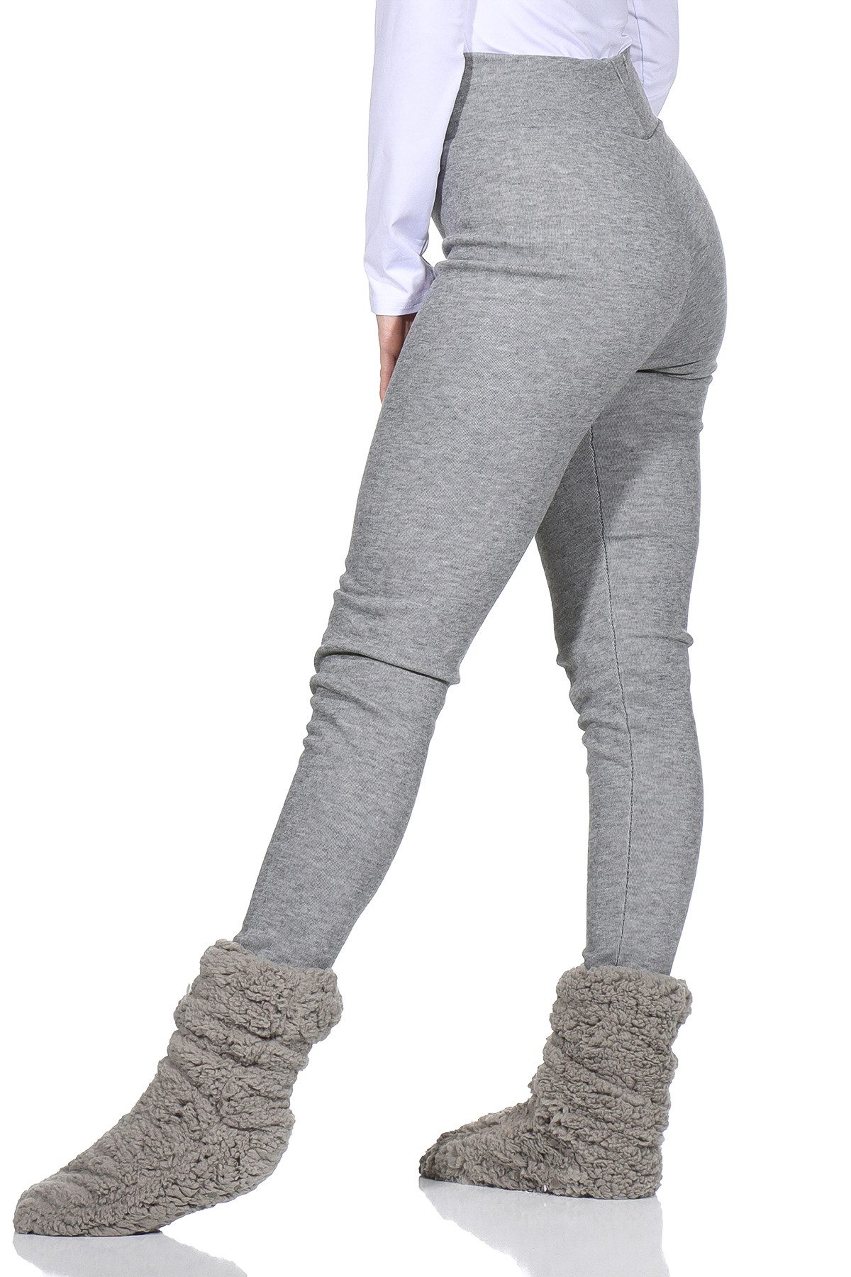 OriginalYou Thermoleggings Damen Leggings warme Thermo Leggings gefüttert Nadelstreifenoptik breiter und hoher Komfortbund, weiches Thermofleece