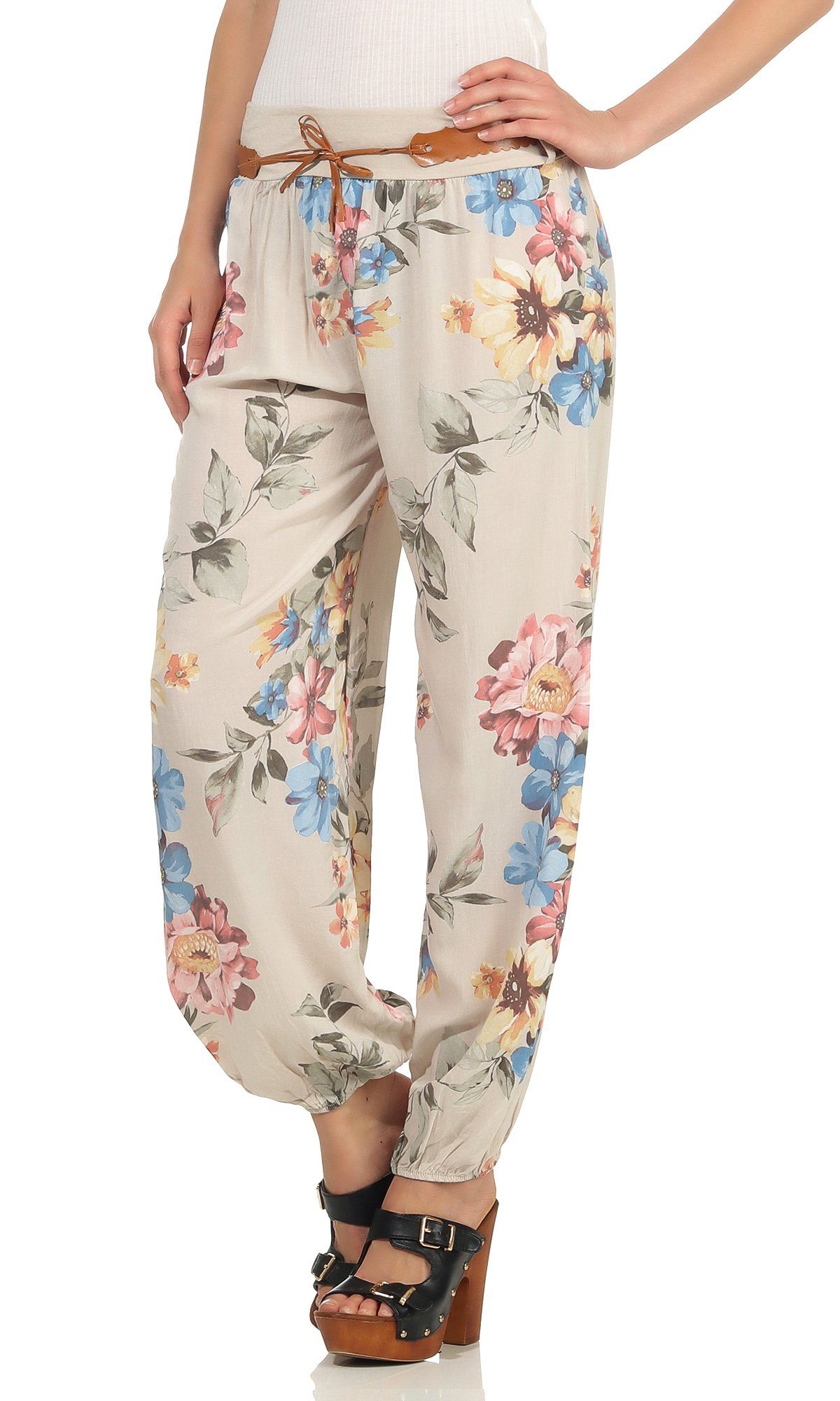 Mississhop Haremshose Ballonhose Pluderhose Pumphose Aladinhose mit Gürtel M.324