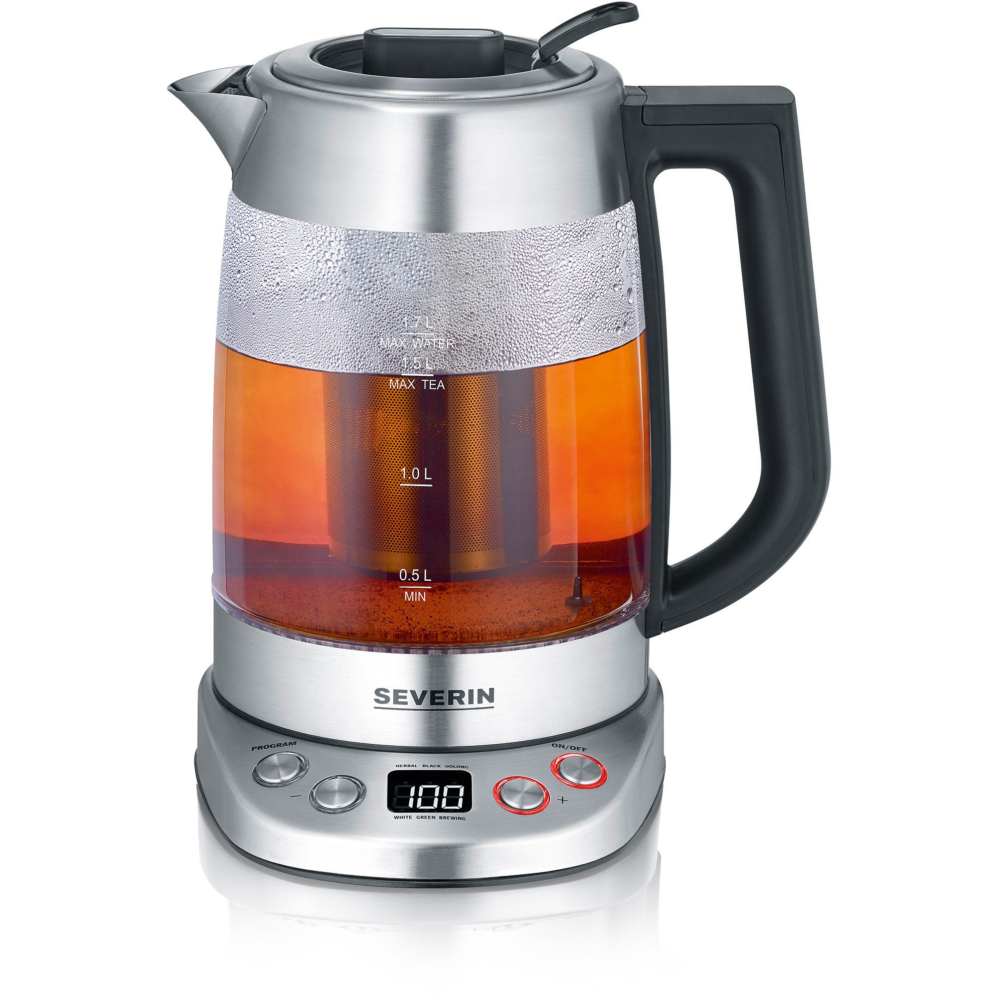 Severin Wasserkocher Severin Glas Tee-/Wasserkocher Deluxe WK 3480, 1.7 l, 3000 W