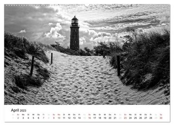 CALVENDO Wandkalender Ostseebad Zingst - Impressionen in Schwarz-Weiß (Premium, hochwertiger DIN A2 Wandkalender 2023, Kunstdruck in Hochglanz)