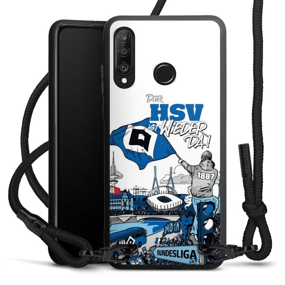 DeinDesign Handyhülle Hamburger SV Offizielles Lizenzprodukt Aufstieg, Huawei P30 Lite Premium Premium Handykette Hülle mit Band