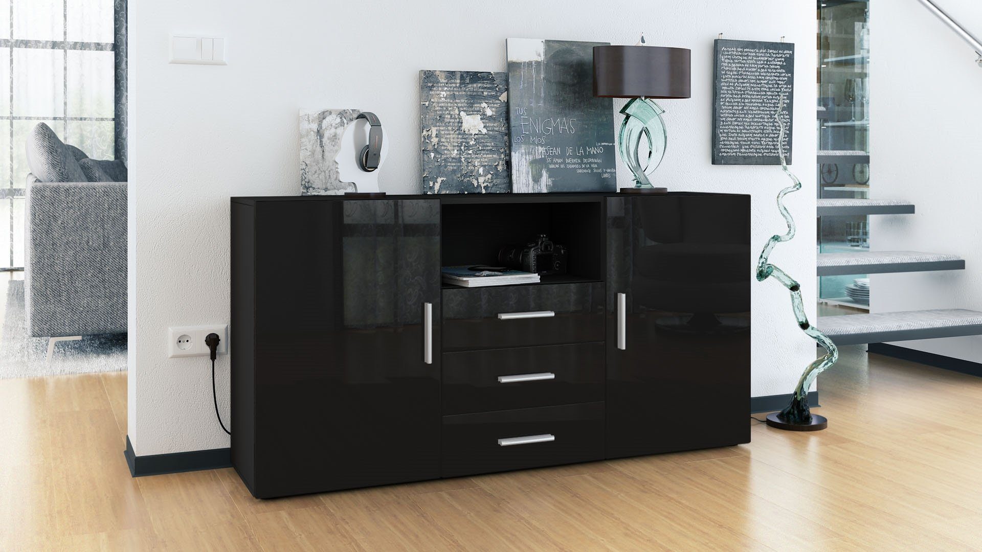 Vladon Sideboard Skadu (Kommode, mit 2 günstig online kaufen