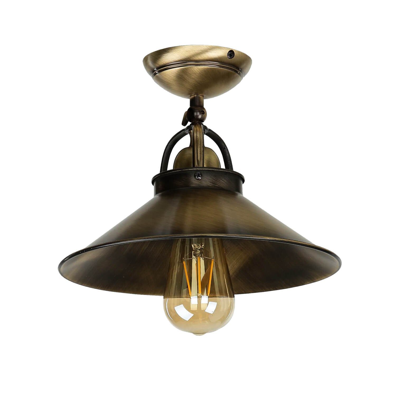 Licht-Erlebnisse Deckenstrahler ALICE, ohne Leuchtmittel, Deckenlampe Wohnzimmer Messing massiv Premium E27 Bronze Antik Flur