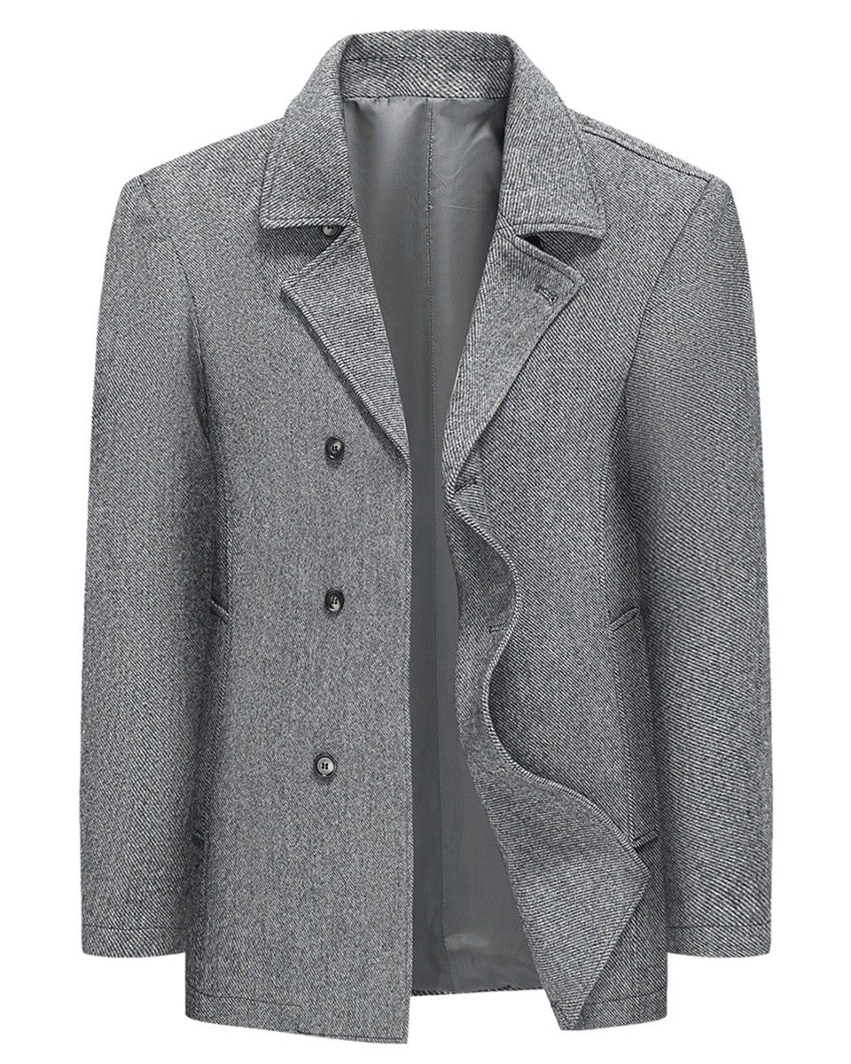 Allthemen Kurzmantel mit Reverskragen Wintermantel Twill Regular Fit Wollma günstig online kaufen